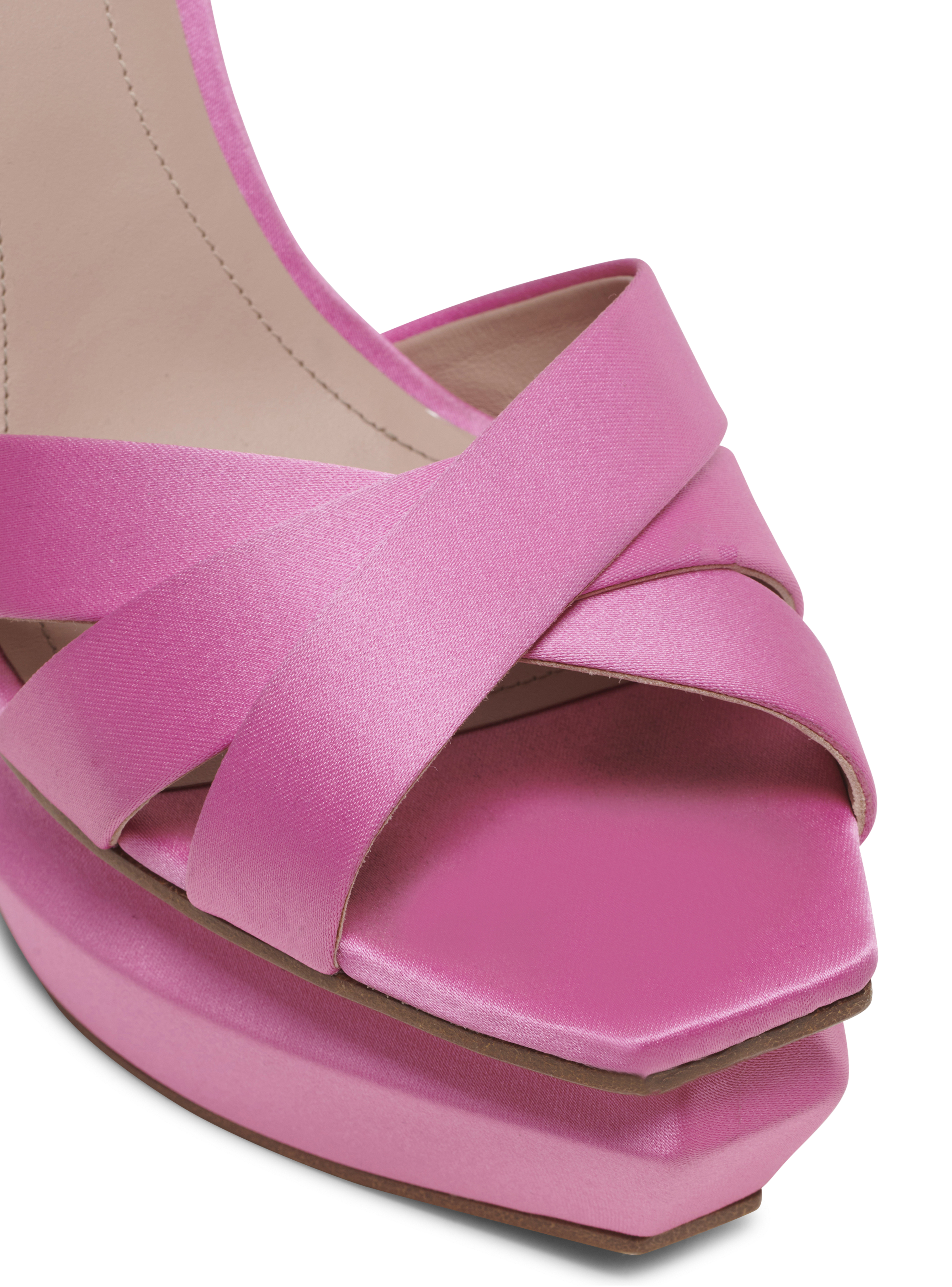 BALMAIN WOMEN'S OLD PINK SATIN PLATFORM SANDAL