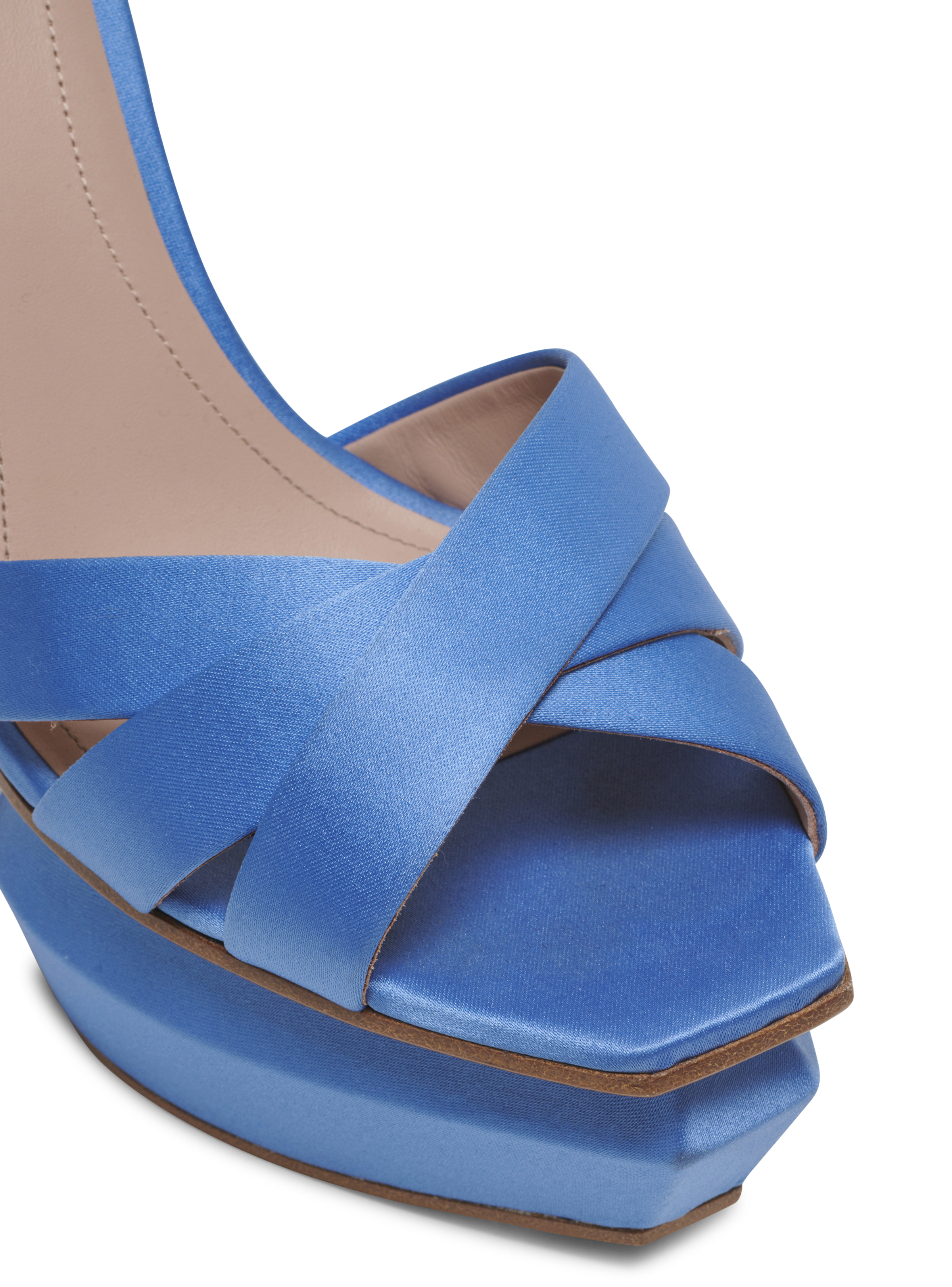 BALMAIN WOMEN'S PLATFORM SANDAL AVA-SATIN NWT