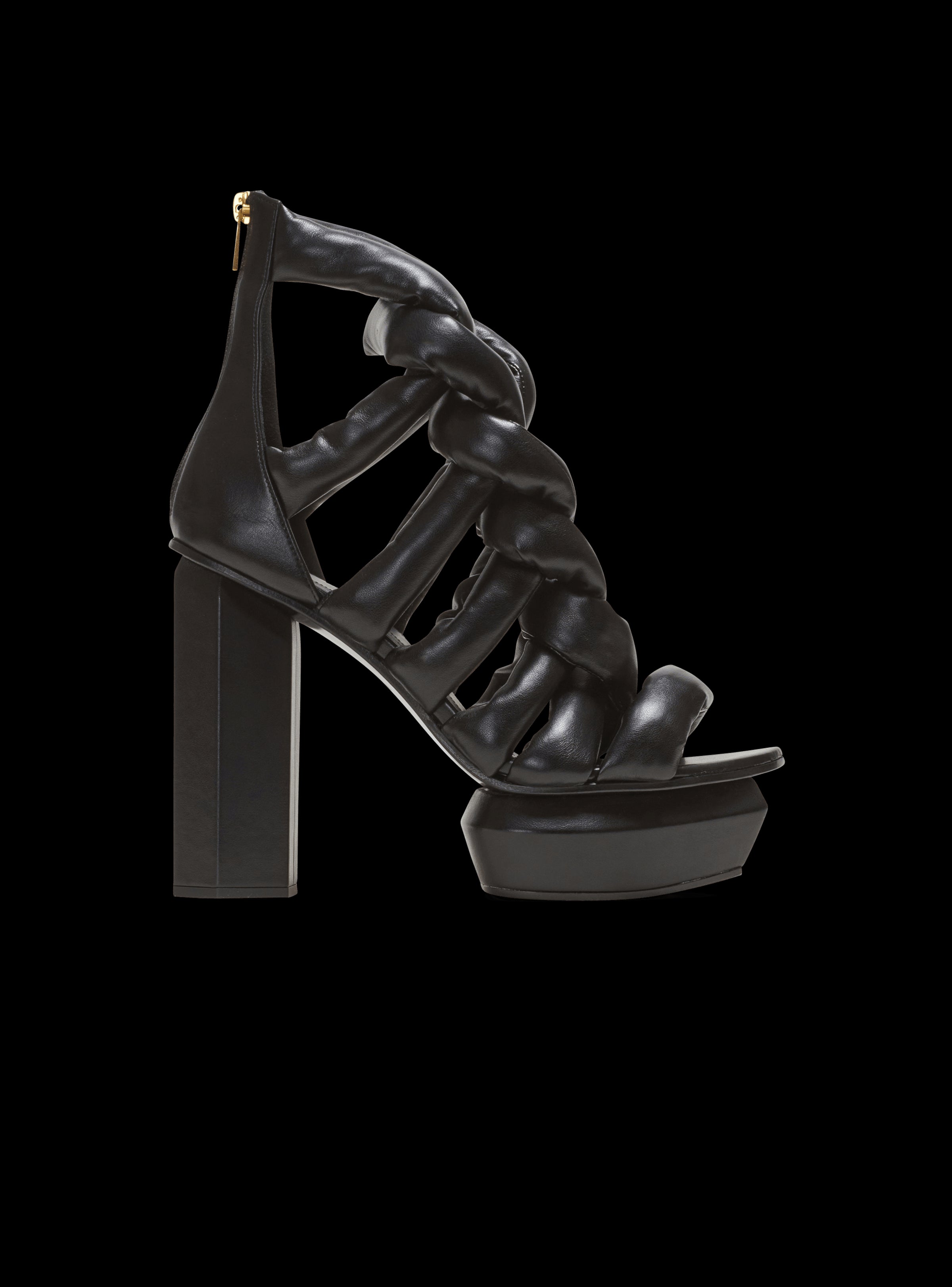 BALMAIN WOMEN'S PLATFORM PUMP AVA-BRAIDED SYNTHETIC LTH NWT