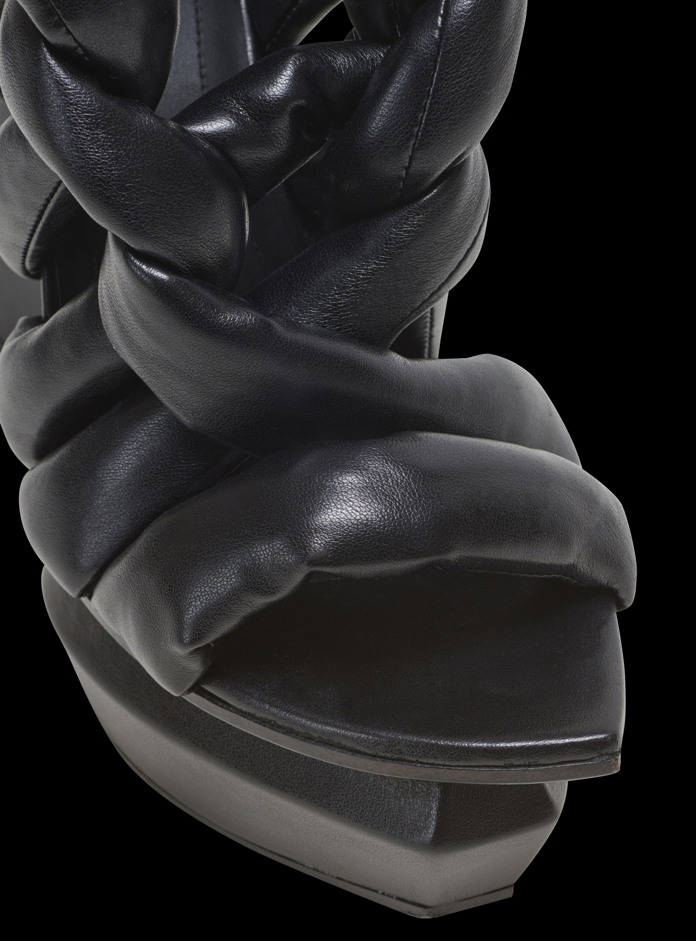 BALMAIN WOMEN'S PLATFORM PUMP AVA-BRAIDED SYNTHETIC LTH NWT