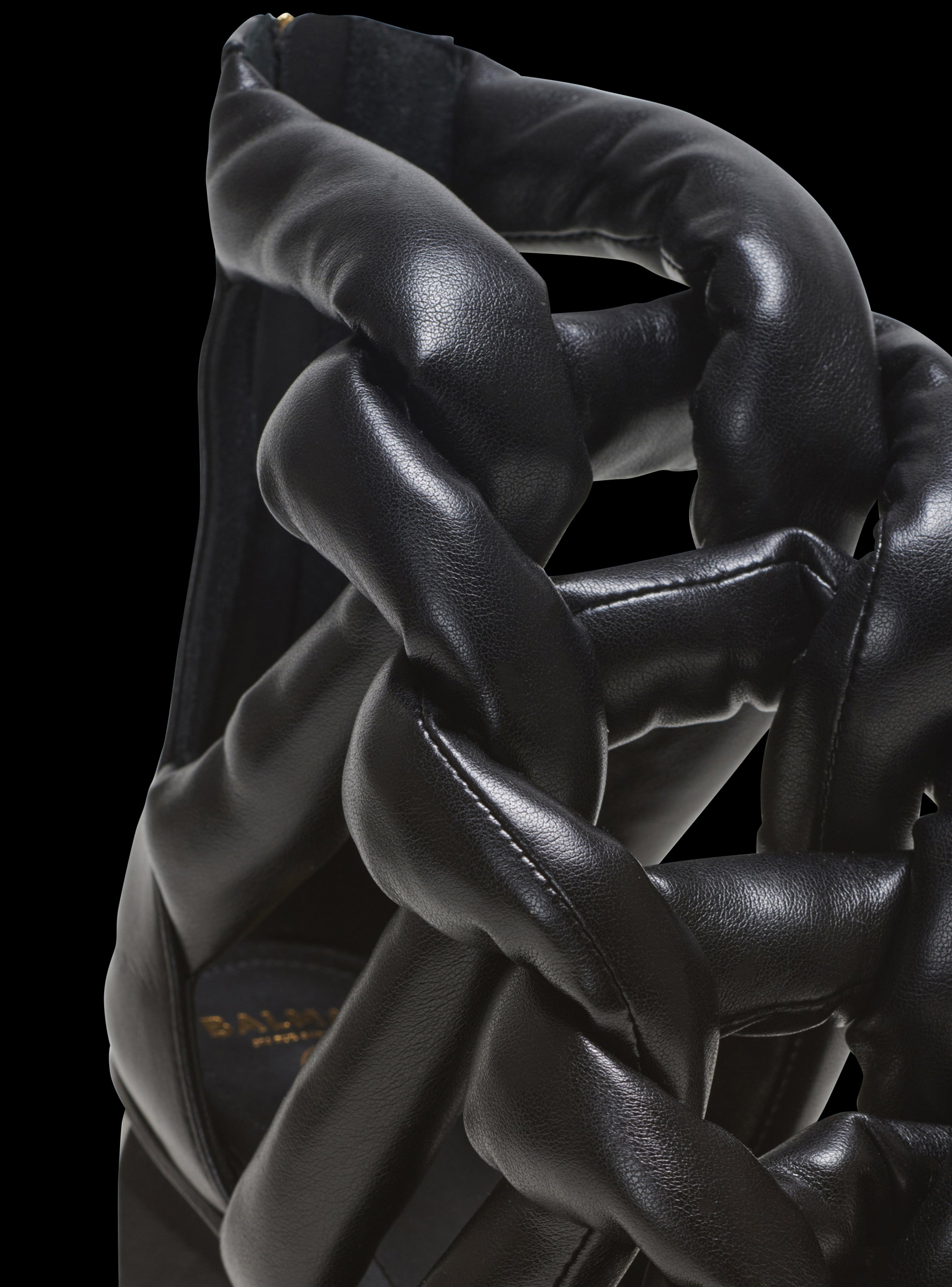 BALMAIN WOMEN'S PLATFORM PUMP AVA-BRAIDED SYNTHETIC LTH NWT