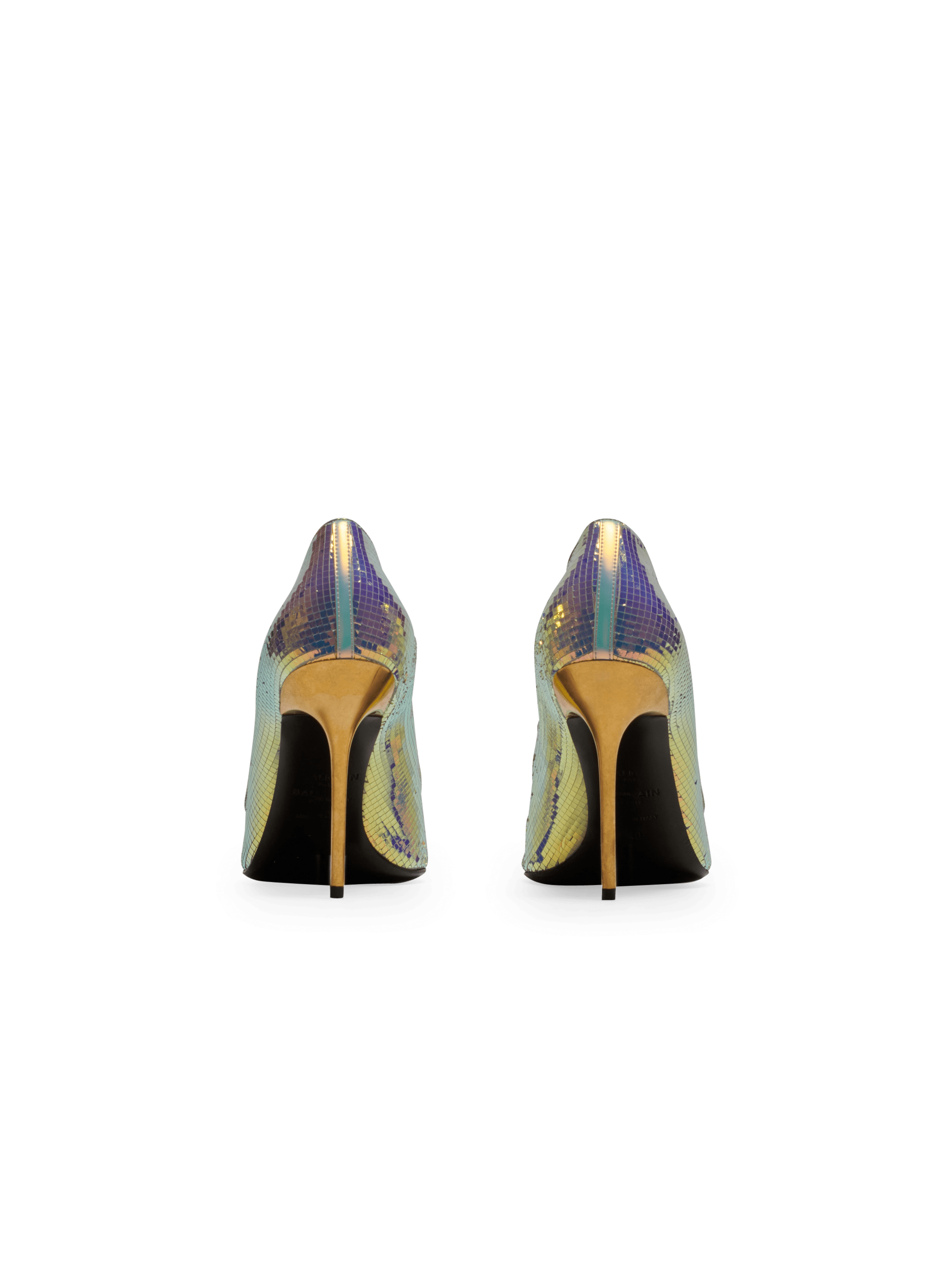 BALMAIN WOMEN'S PUMP RUBY-IRIDESCENT LEATHER NWT