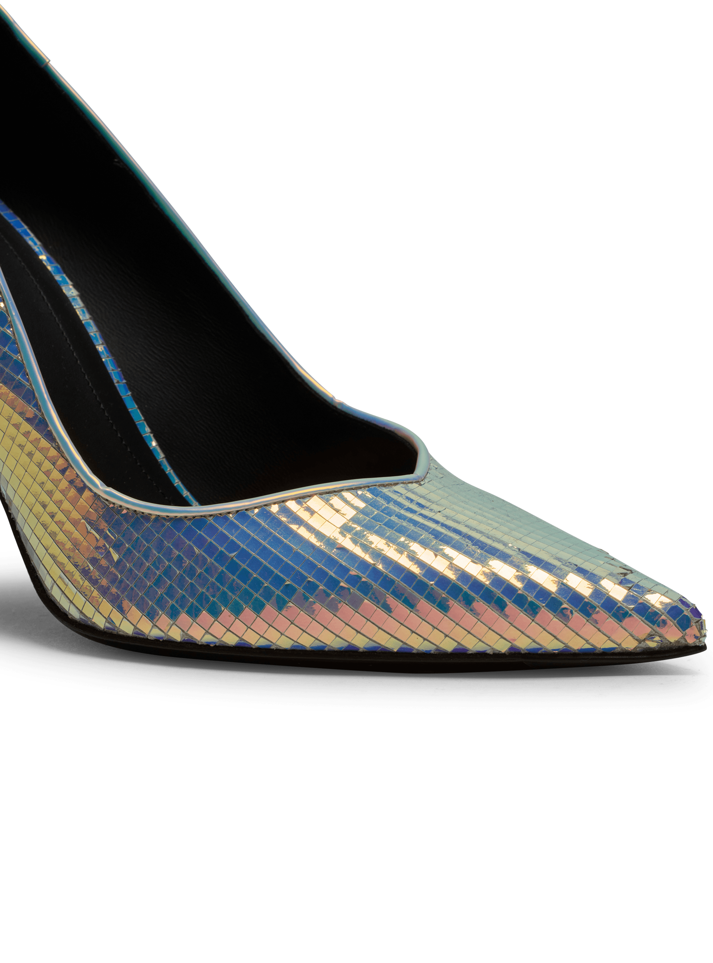BALMAIN WOMEN'S PUMP RUBY-IRIDESCENT LEATHER NWT