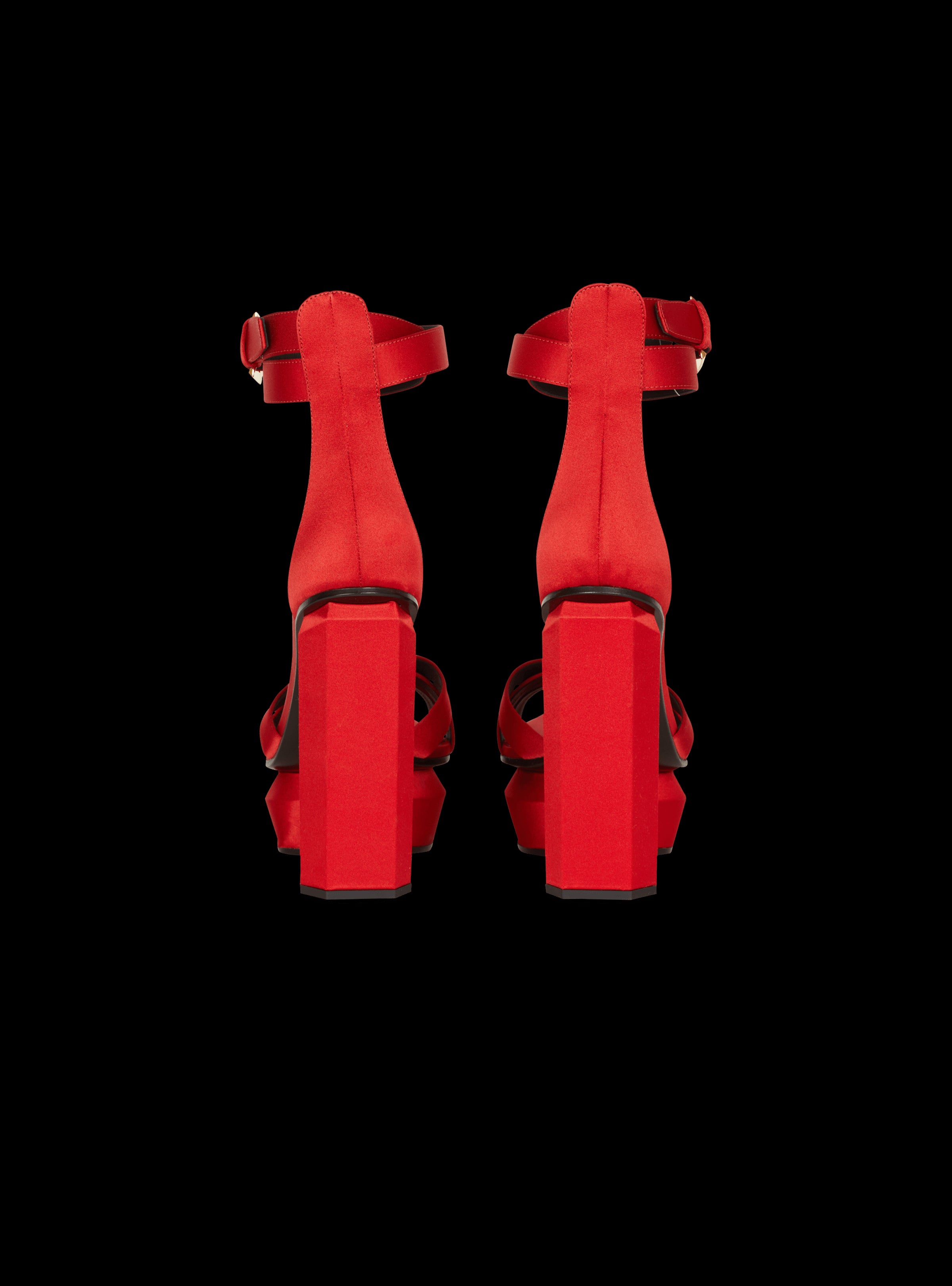 BALMAIN WOMEN'S PLATFORM SANDAL AVA-SATIN NWT