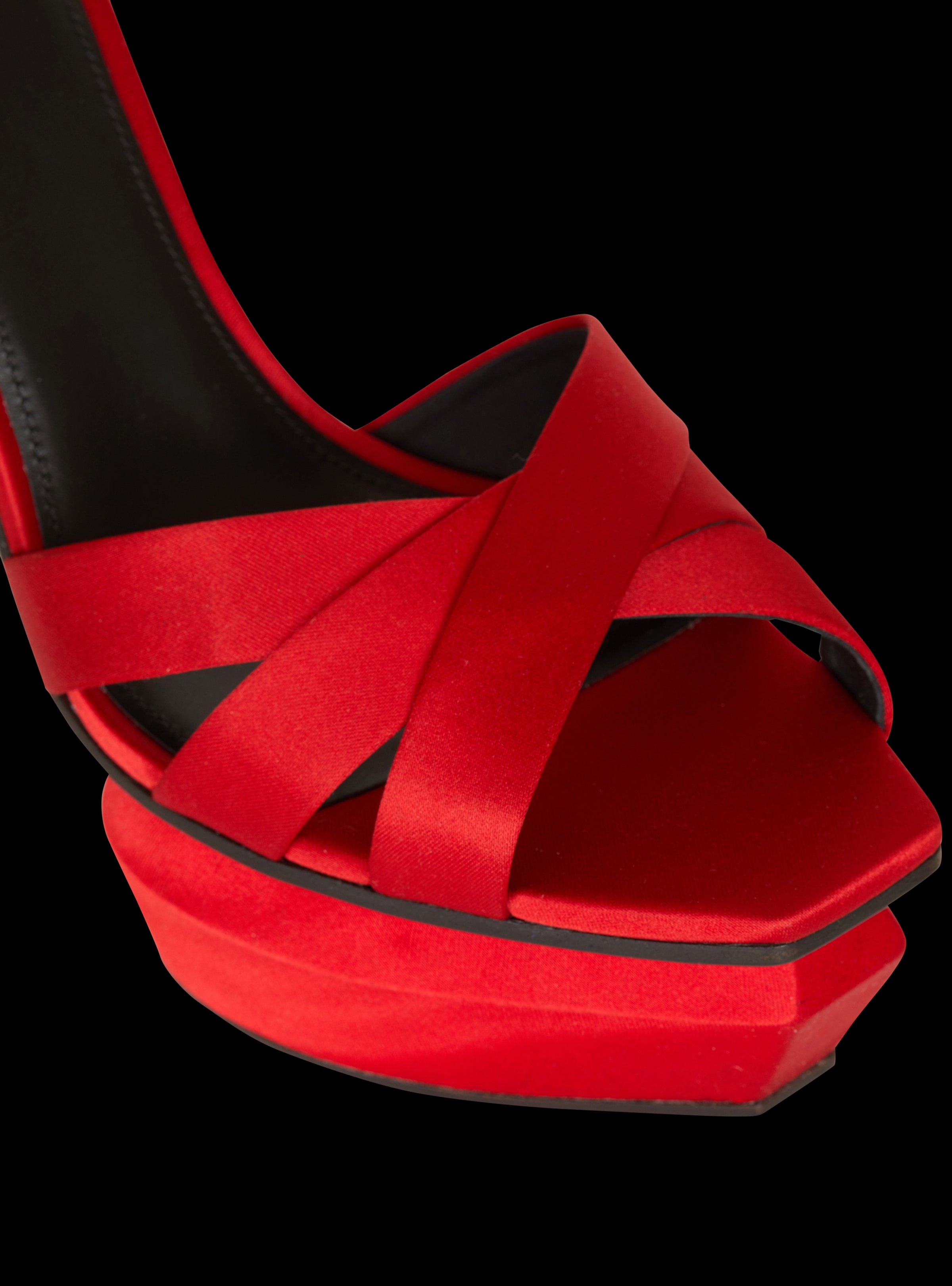 BALMAIN WOMEN'S PLATFORM SANDAL AVA-SATIN NWT