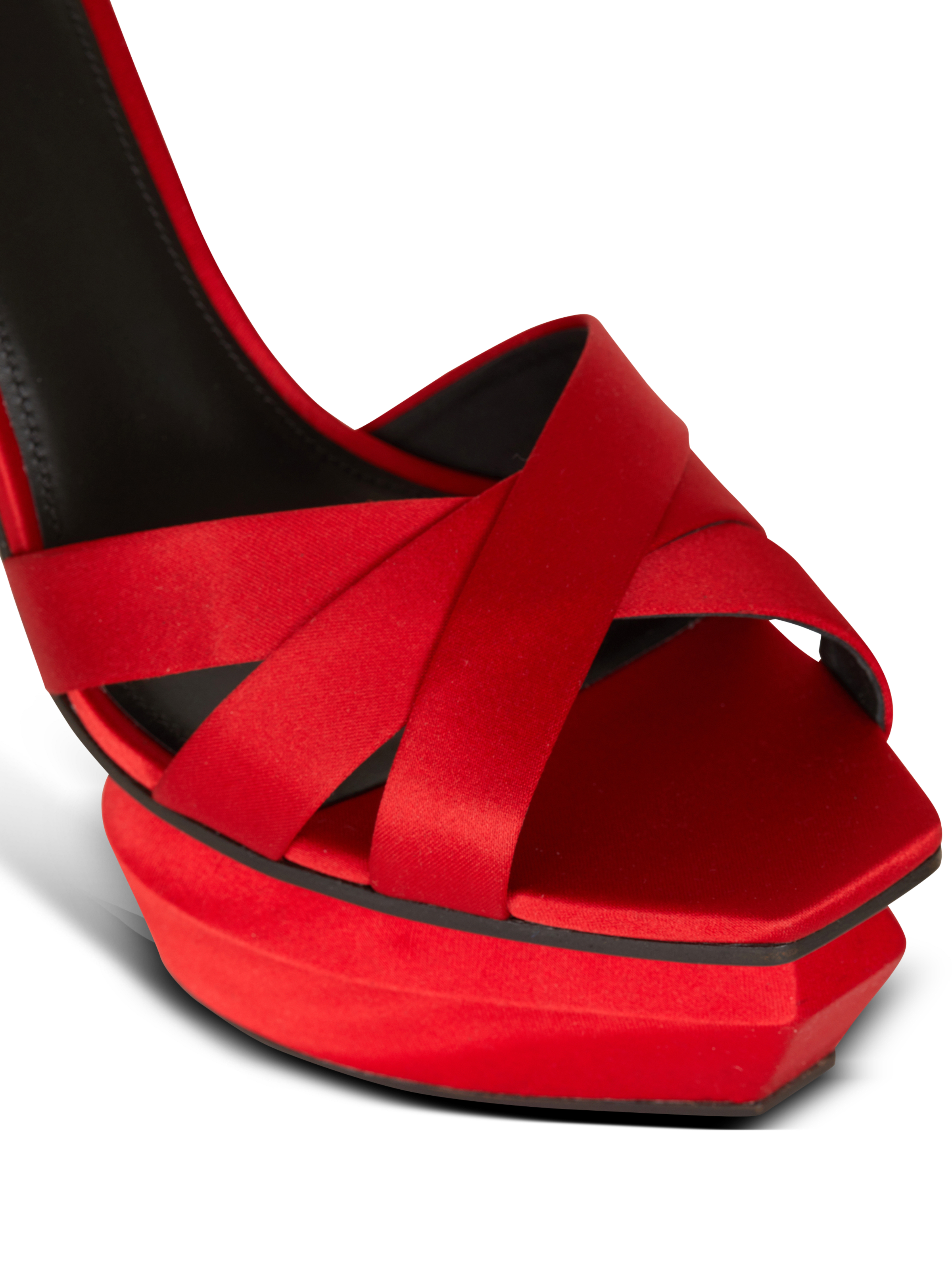BALMAIN WOMEN'S PLATFORM SANDAL AVA-SATIN NWT