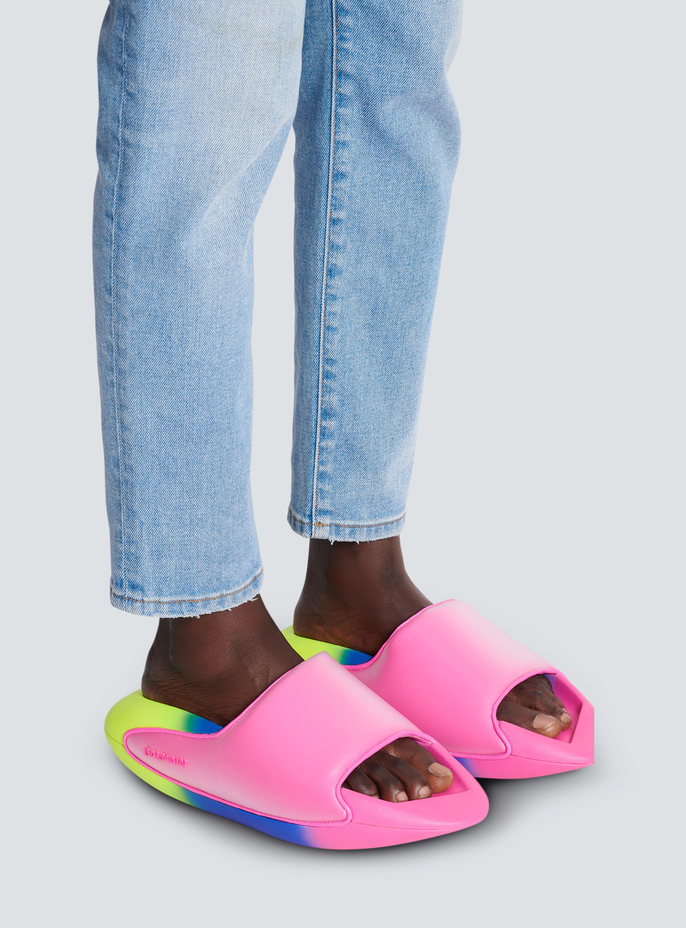 BALMAIN WOMEN'S FLUO PINK NEOPRENE SLIP-ON SNEAKER