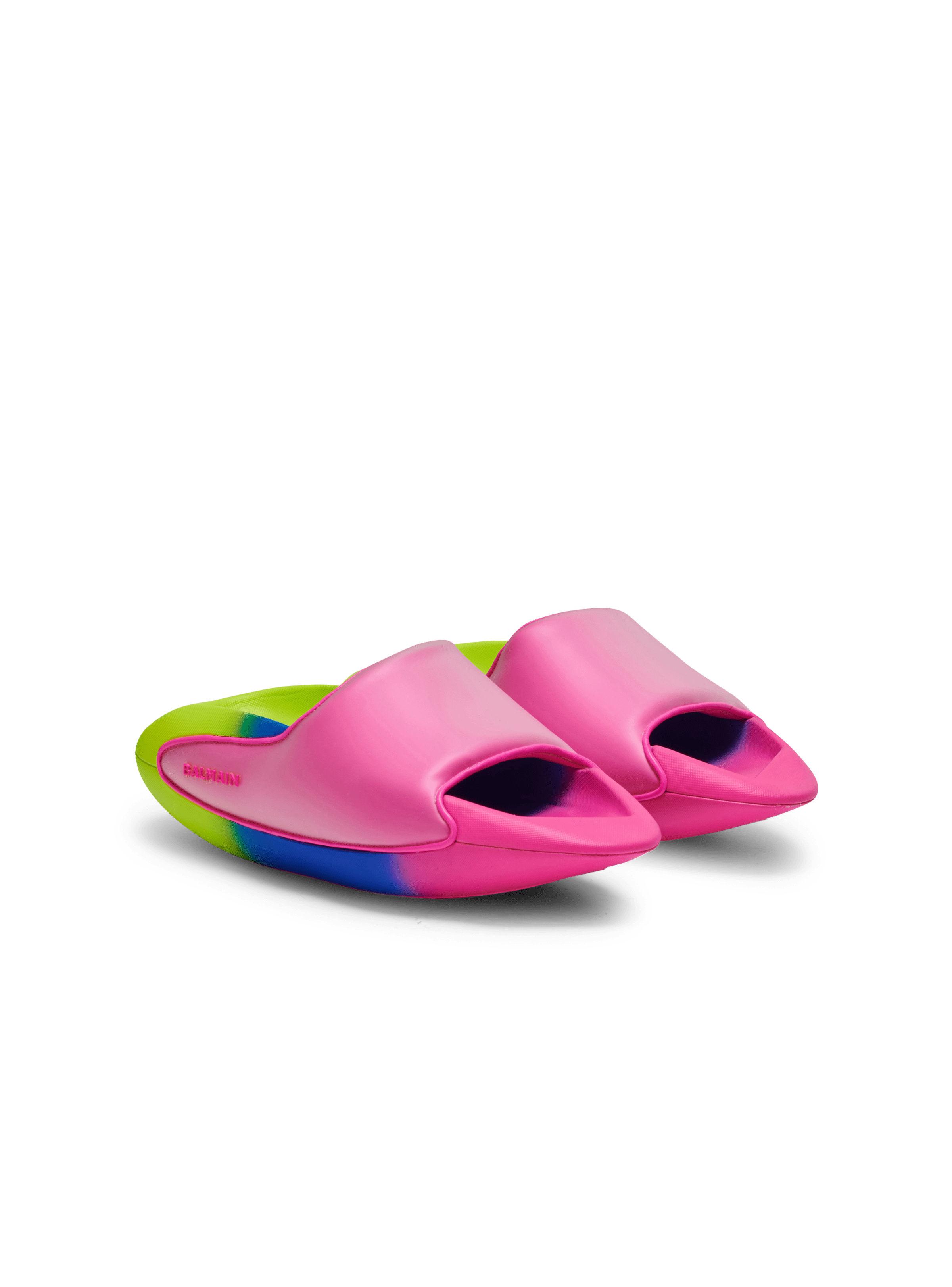BALMAIN WOMEN'S FLUO PINK NEOPRENE SLIP-ON SNEAKER