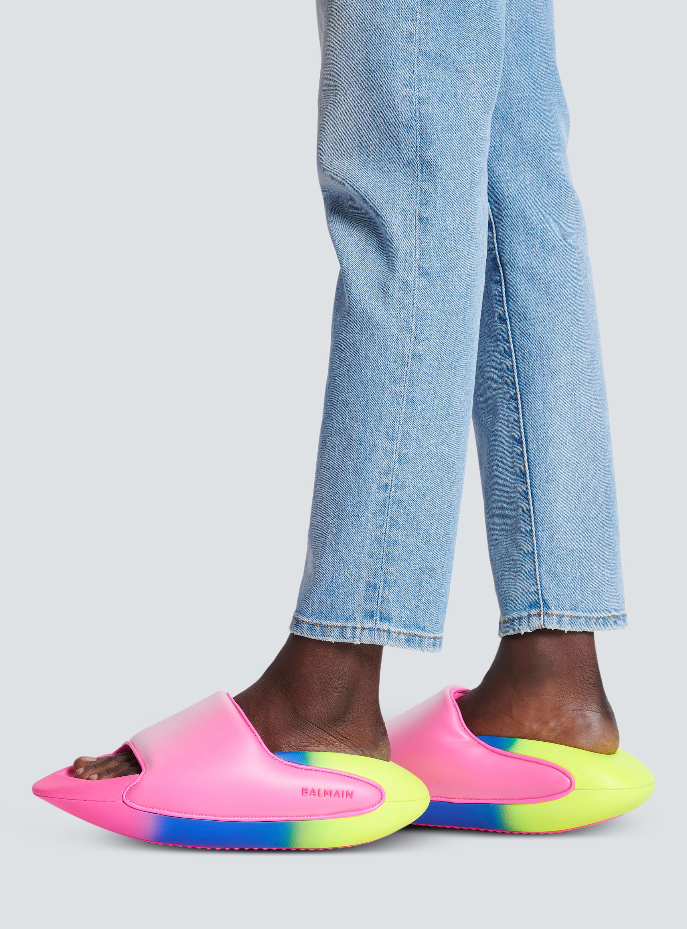 BALMAIN WOMEN'S FLUO PINK NEOPRENE SLIP-ON SNEAKER