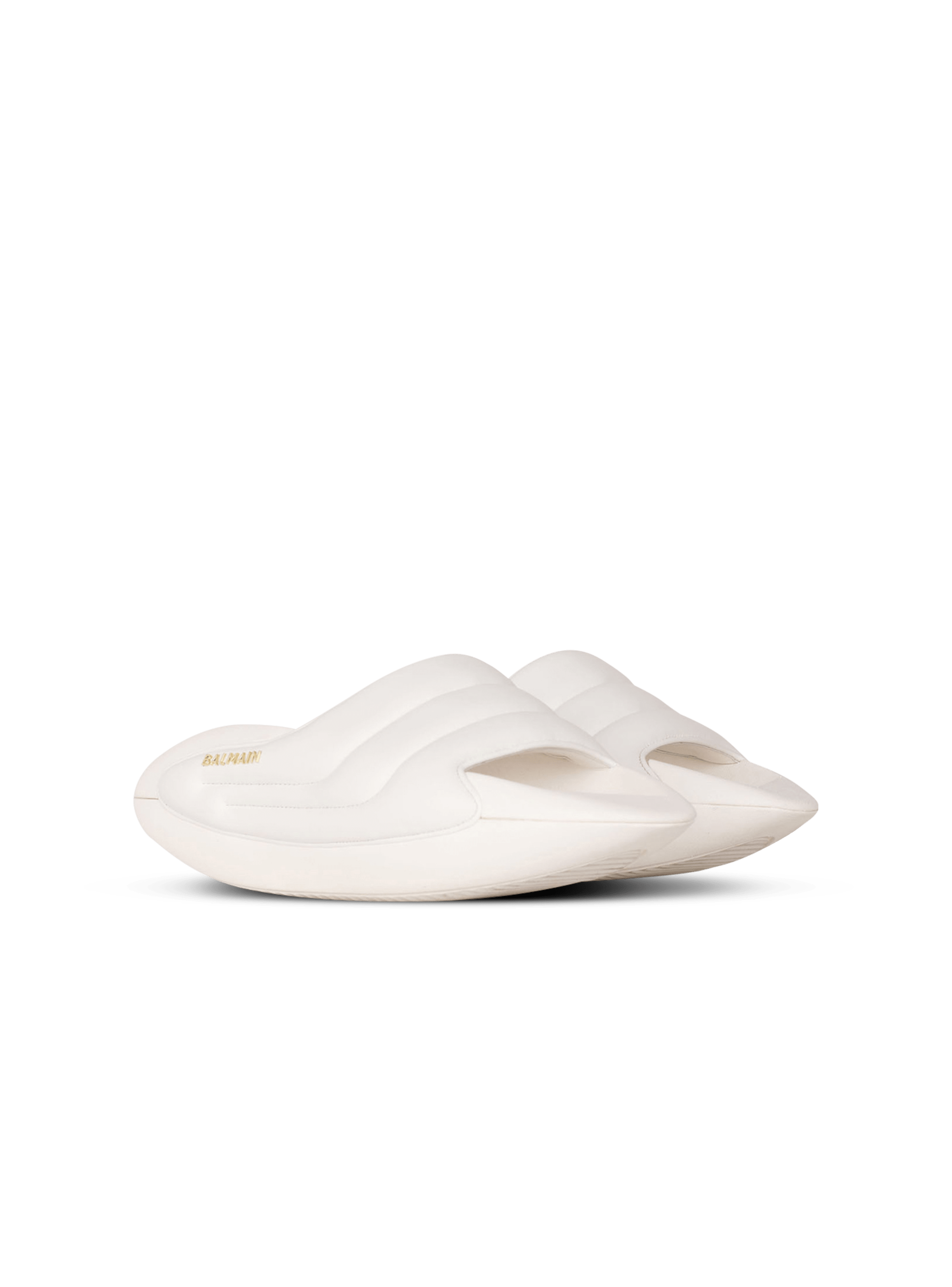 BALMAIN WOMEN'S WHITE QUILTED LAMBSKIN SLIP-ON SNEAKER