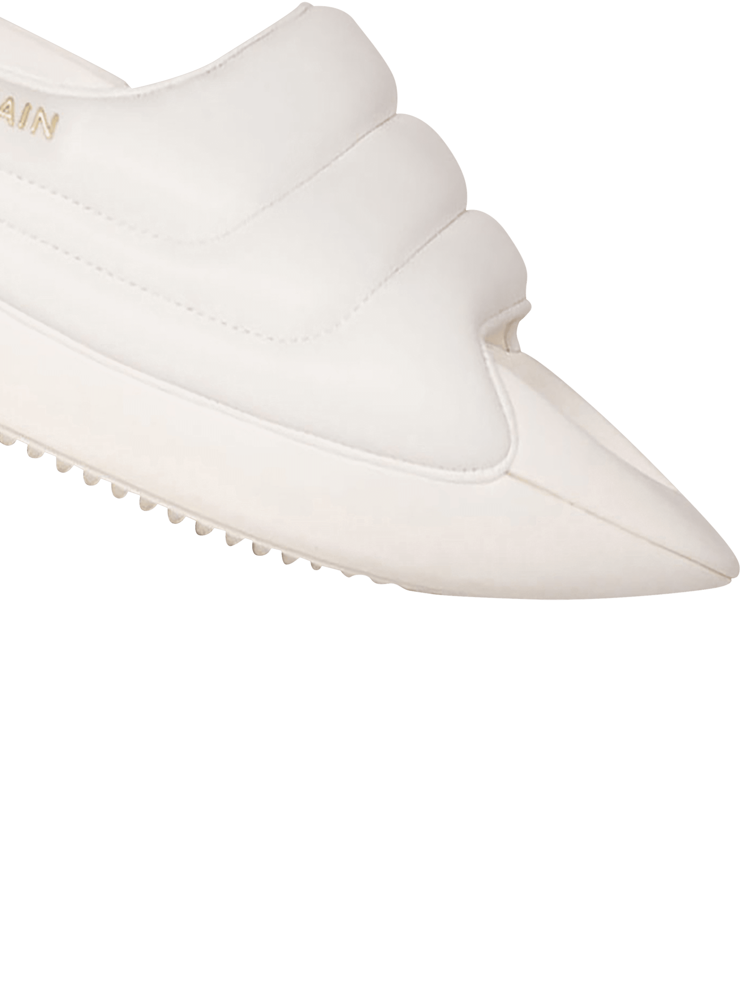 BALMAIN WOMEN'S WHITE QUILTED LAMBSKIN SLIP-ON SNEAKER