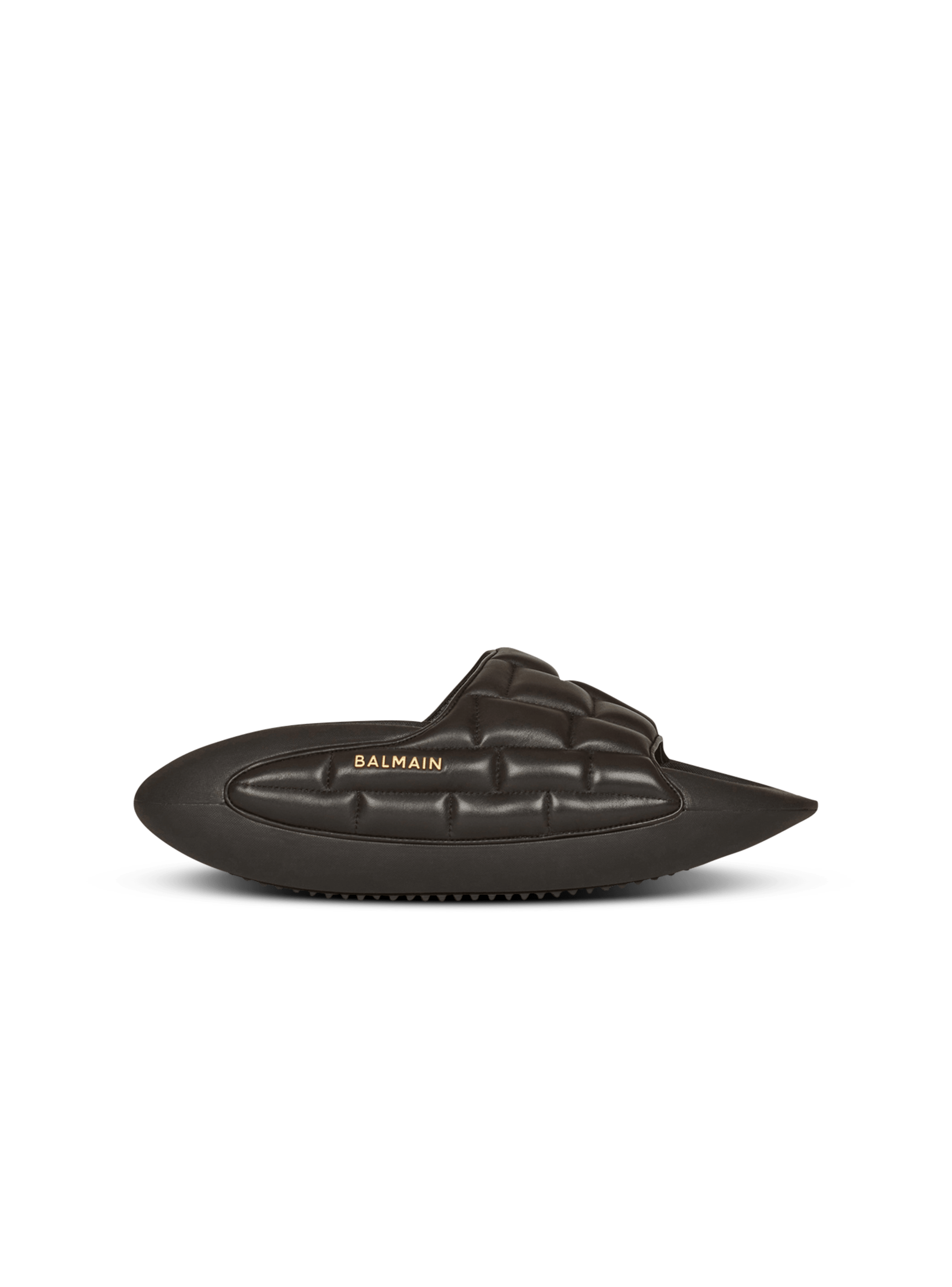BALMAIN WOMEN'S BLACK QUILTED LEATHER SLIP-ON SNEAKER
