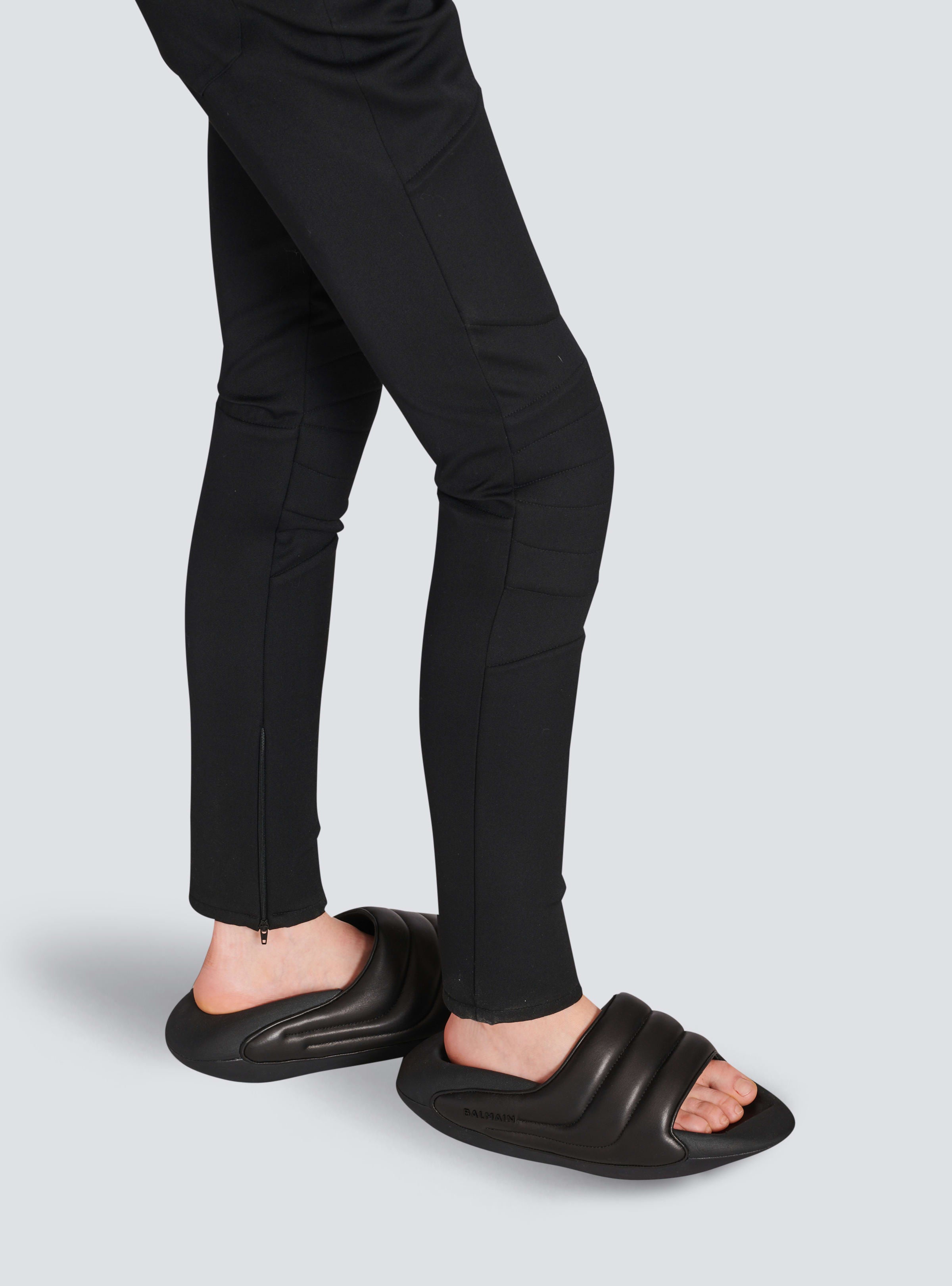 BALMAIN WOMEN'S BLACK QUILTED LAMBSKIN SLIP-ON SNEAKER