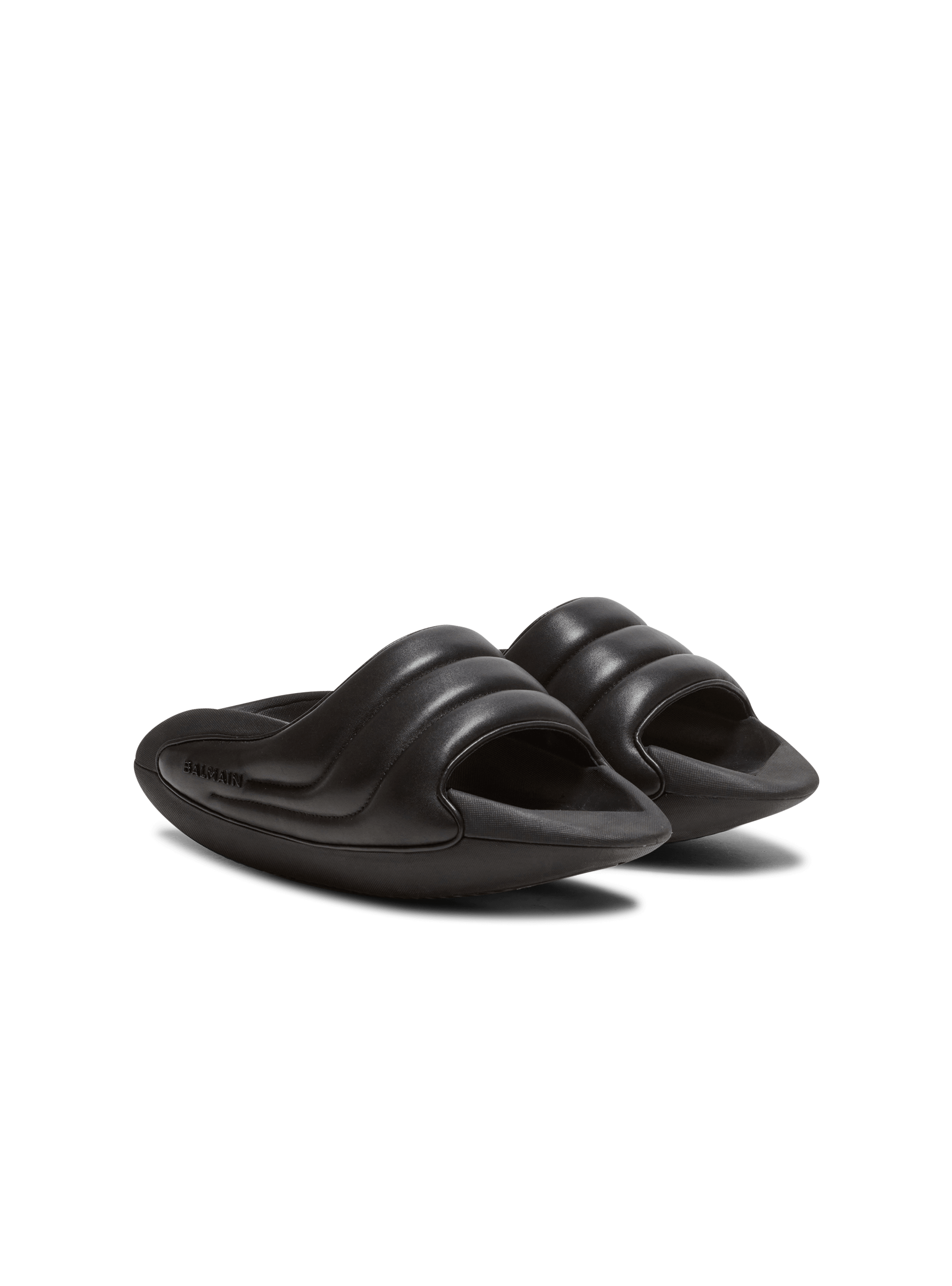 BALMAIN WOMEN'S BLACK QUILTED LAMBSKIN SLIP-ON SNEAKER