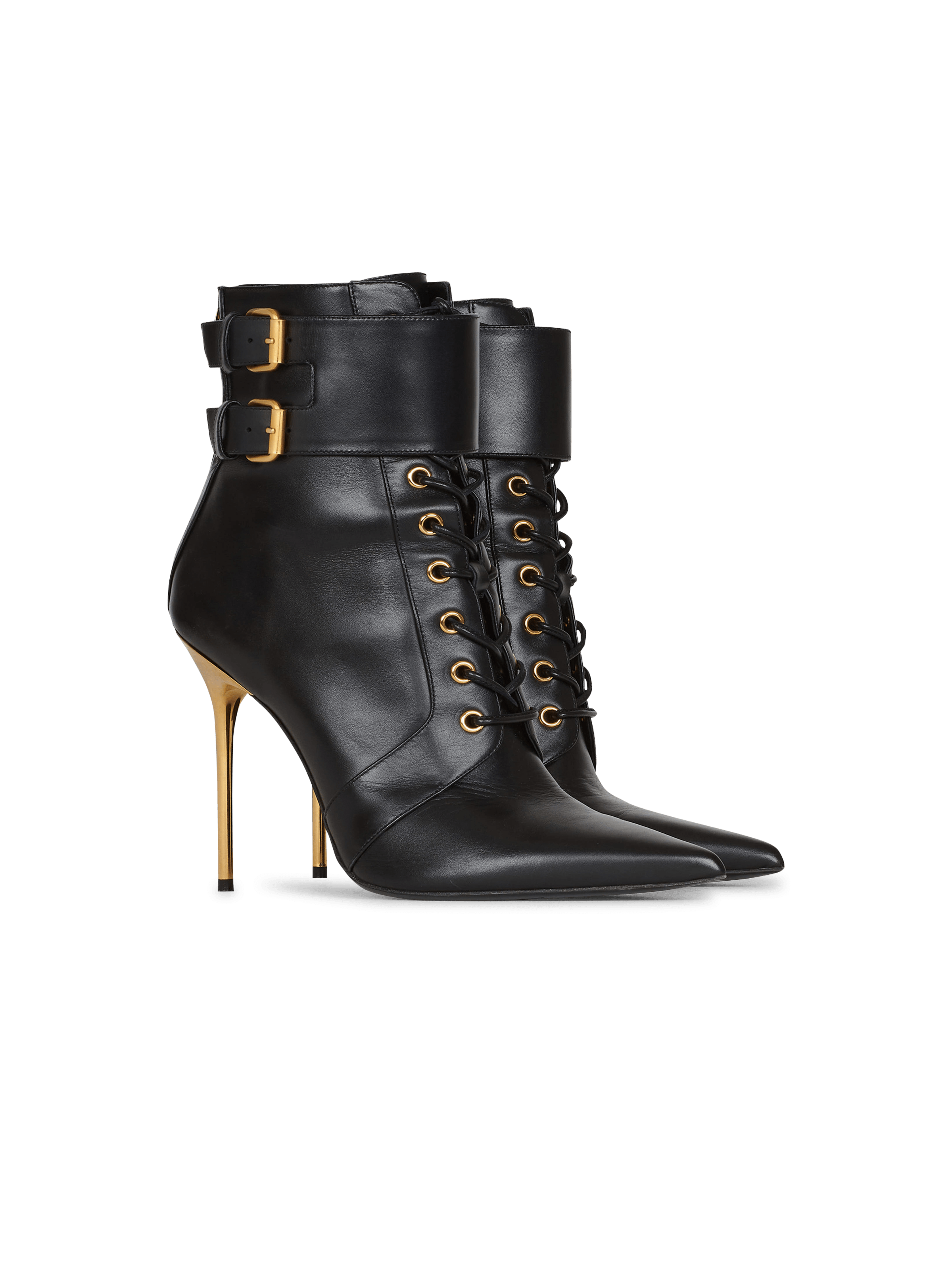 BALMAIN WOMEN'S ANKLE BOOT URIA-CALFSKIN NWT