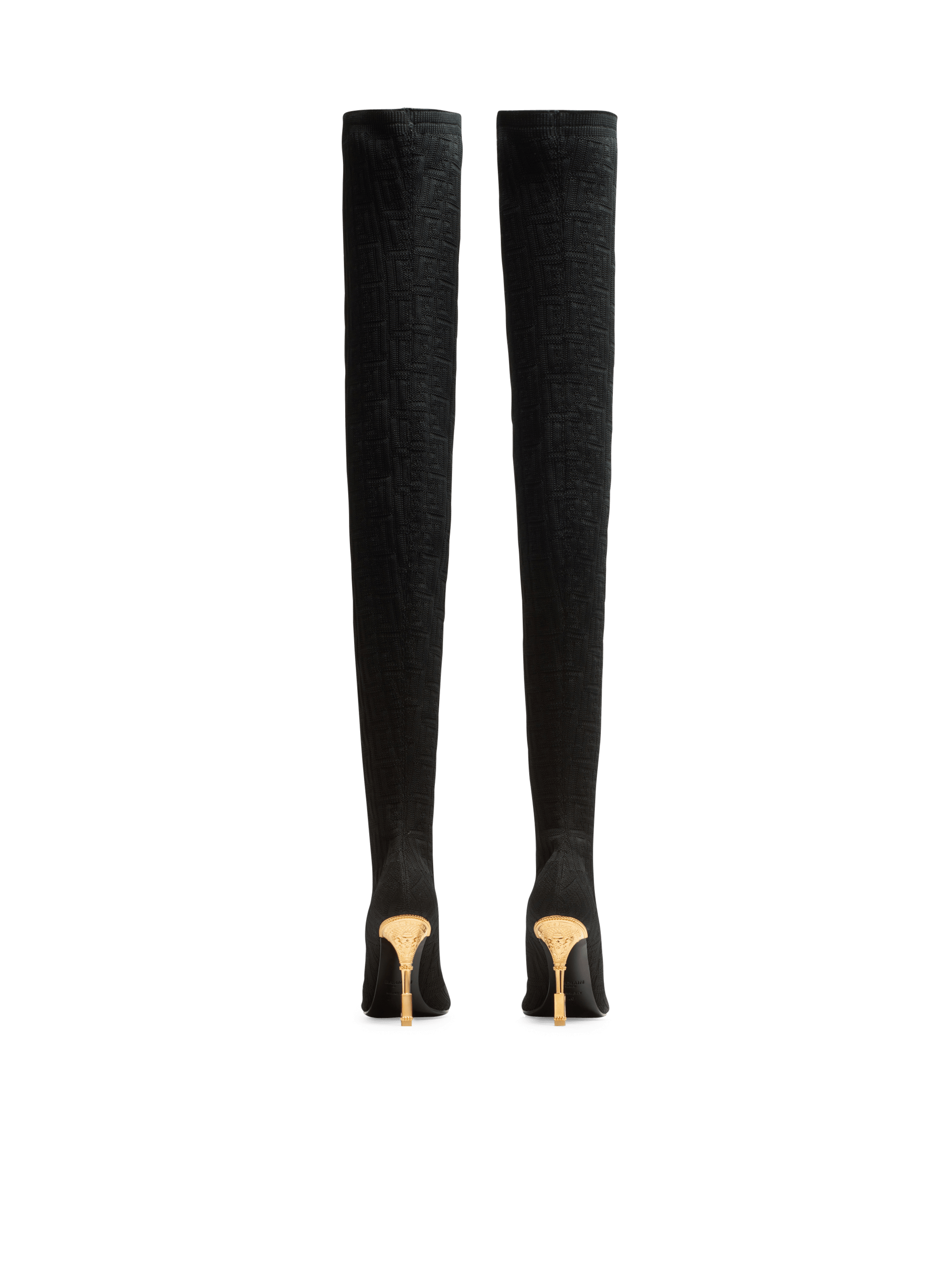 BALMAIN WOMEN'S OTK BOOT MONETA-MONOGRAM KNIT NWT
