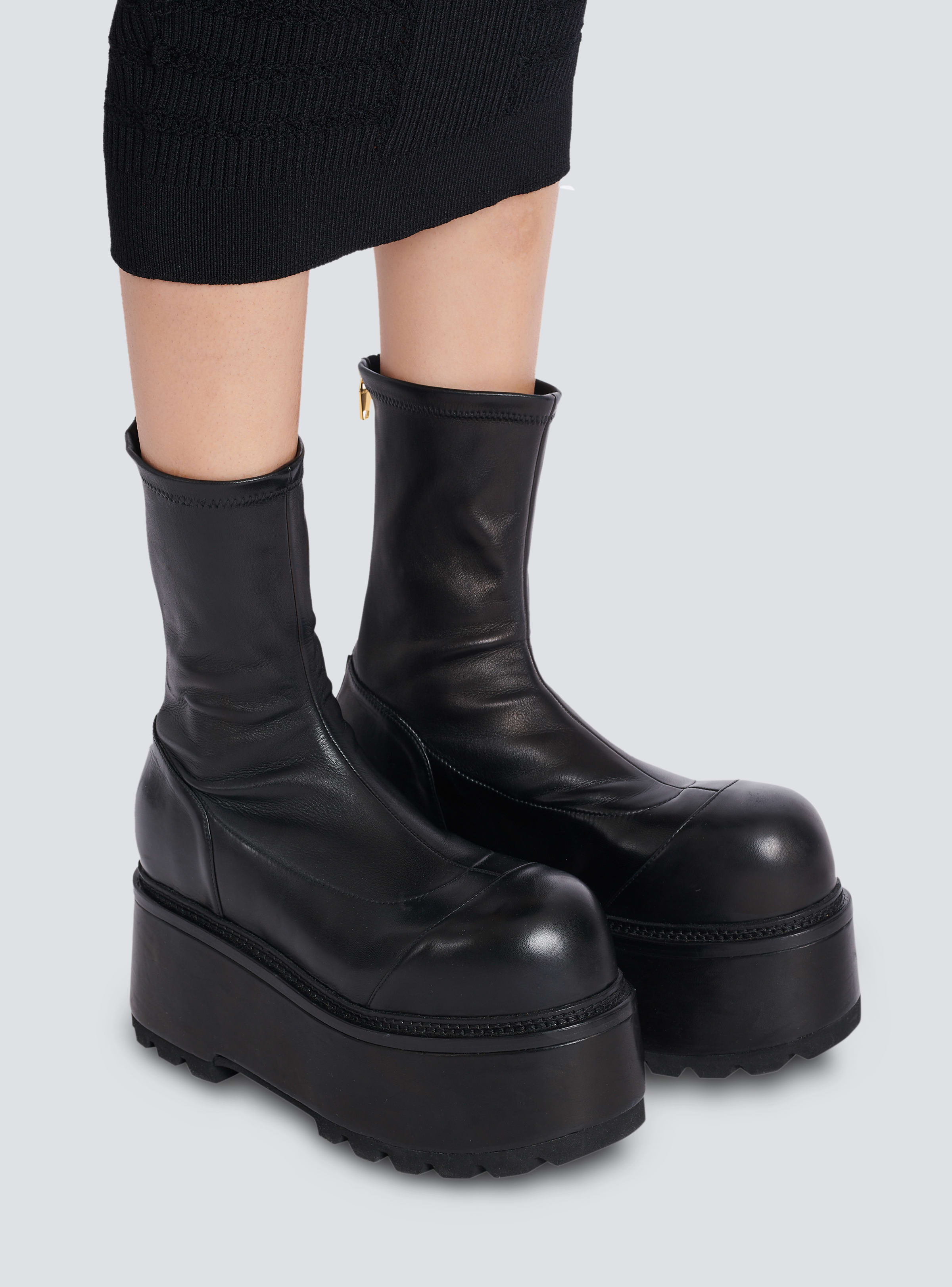 BALMAIN WOMEN'S ANKLE BOOT VIC-STRETCH LAMBSKIN NWT
