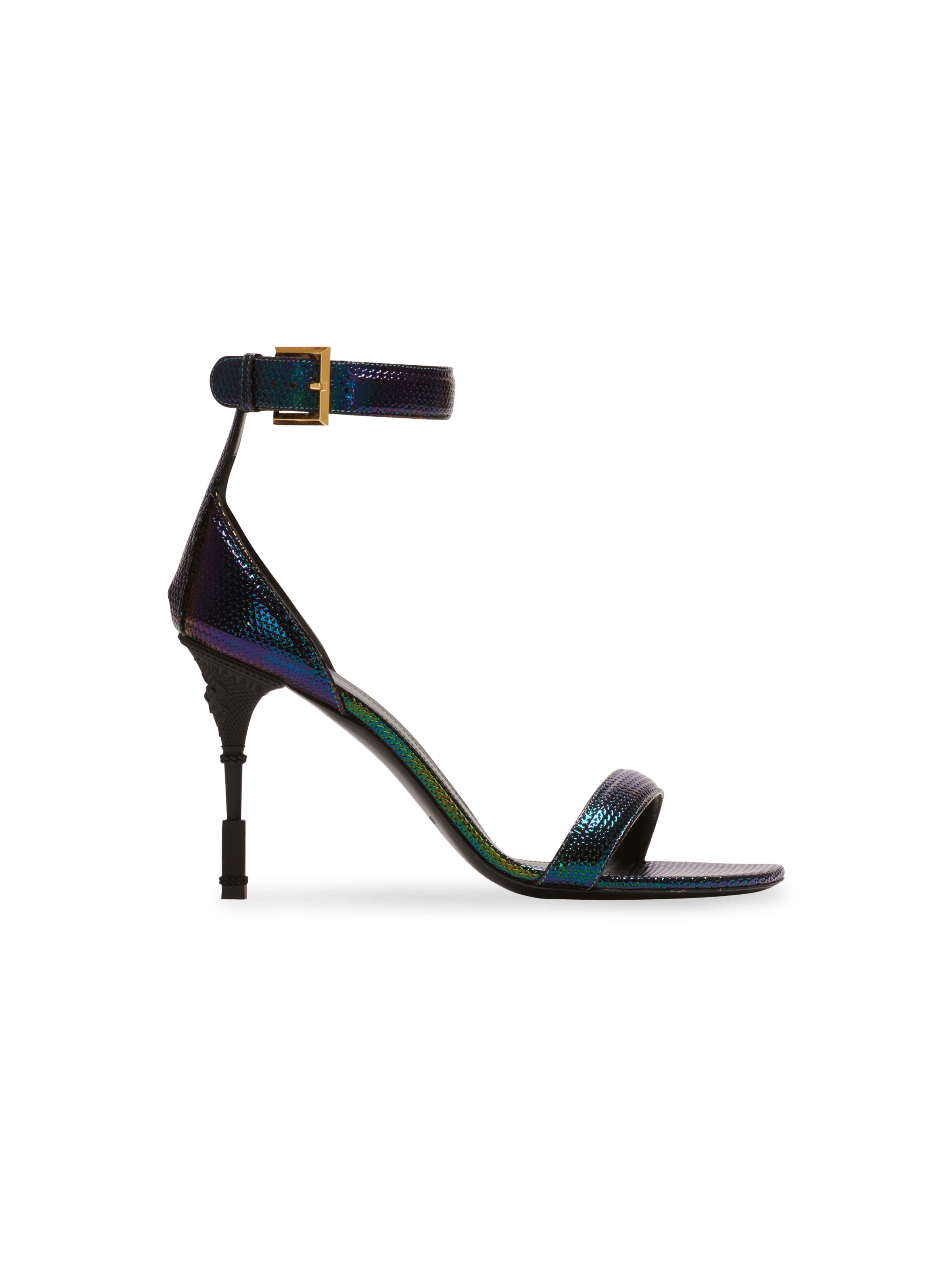 BALMAIN WOMEN'S SANDAL MONETA-IRIDESCENT MATERIAL NWT