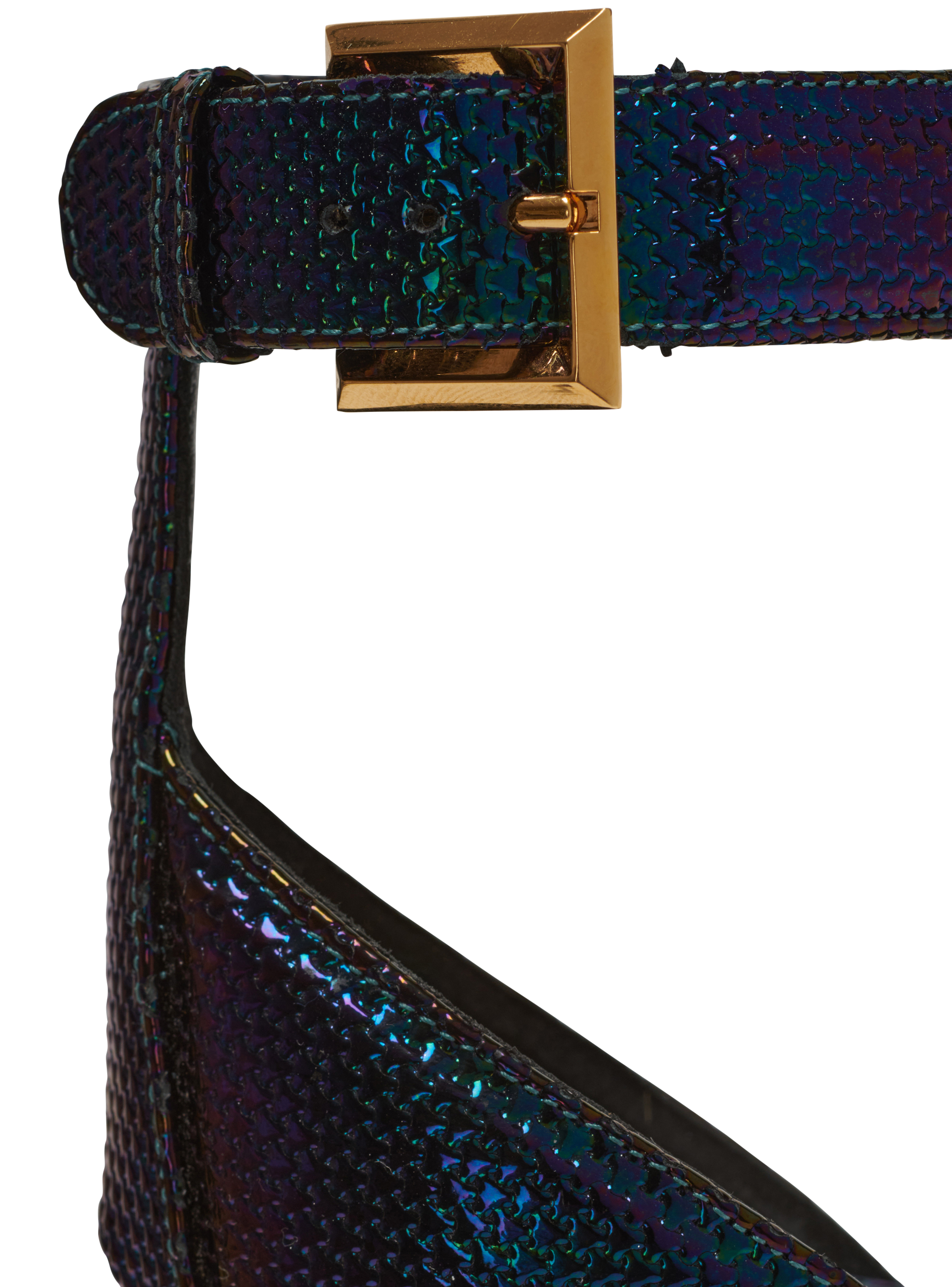 BALMAIN WOMEN'S SANDAL MONETA-IRIDESCENT MATERIAL NWT