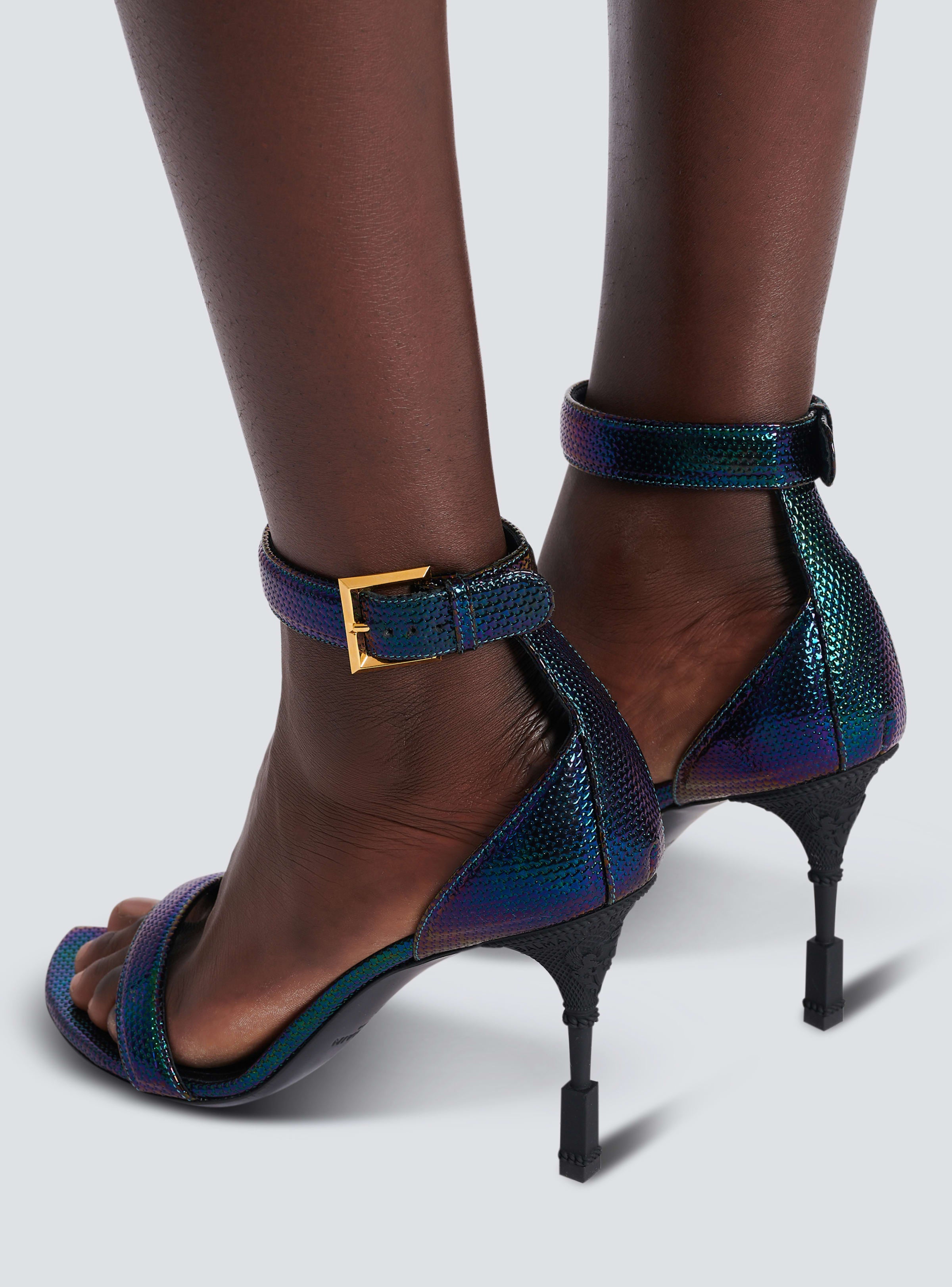BALMAIN WOMEN'S SANDAL MONETA-IRIDESCENT MATERIAL NWT