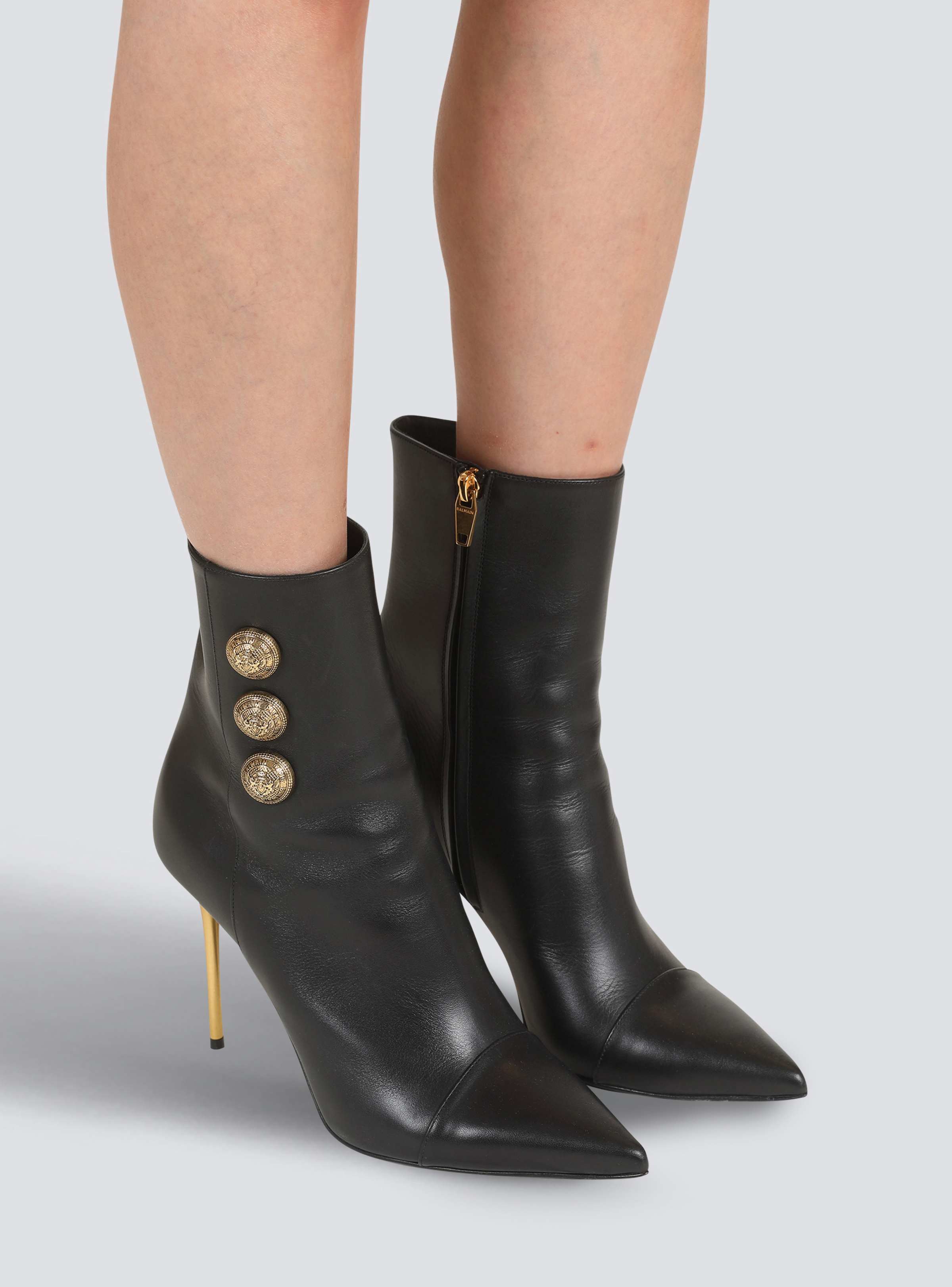 BALMAIN WOMEN'S ANKLE BOOT RONI-CALFSKIN NWT