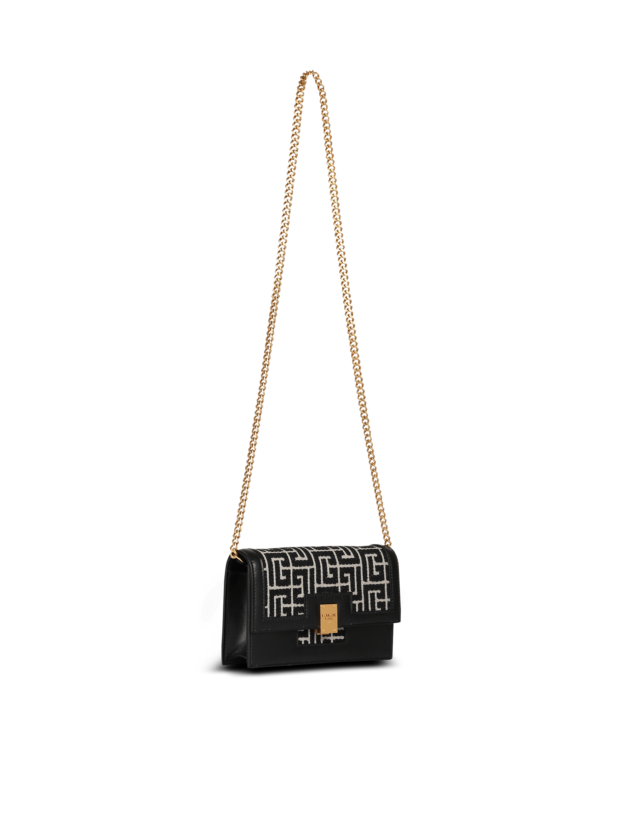 BALMAIN WOMEN'S 1945 MINI BAG-MONOGRAM JACQUARD NWT