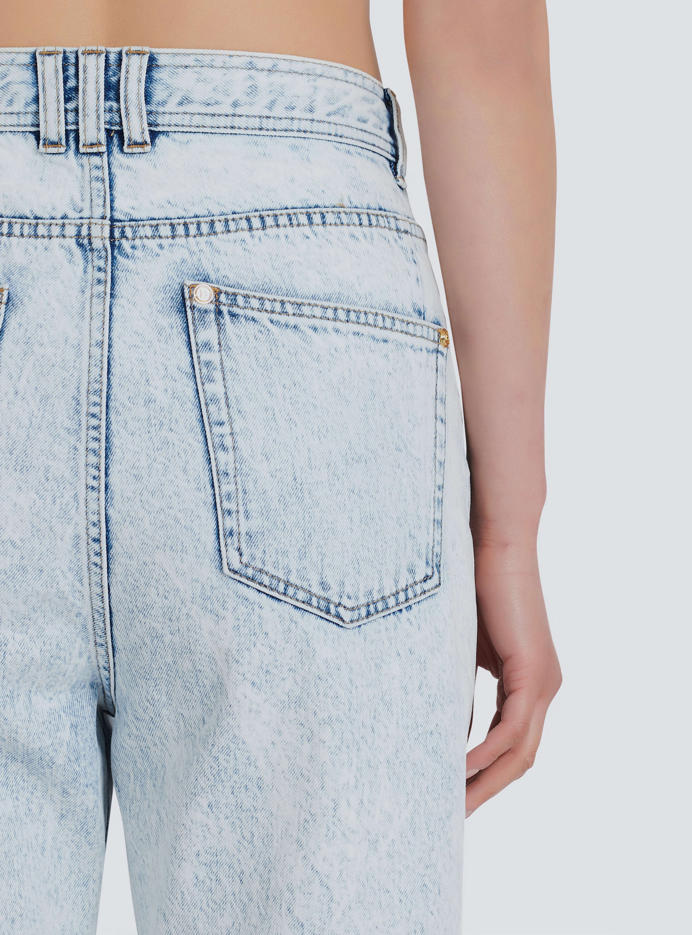 BALMAIN WOMEN'S HIGH WAIST BLUE DENIM BOYFRIEND JEANS NWT