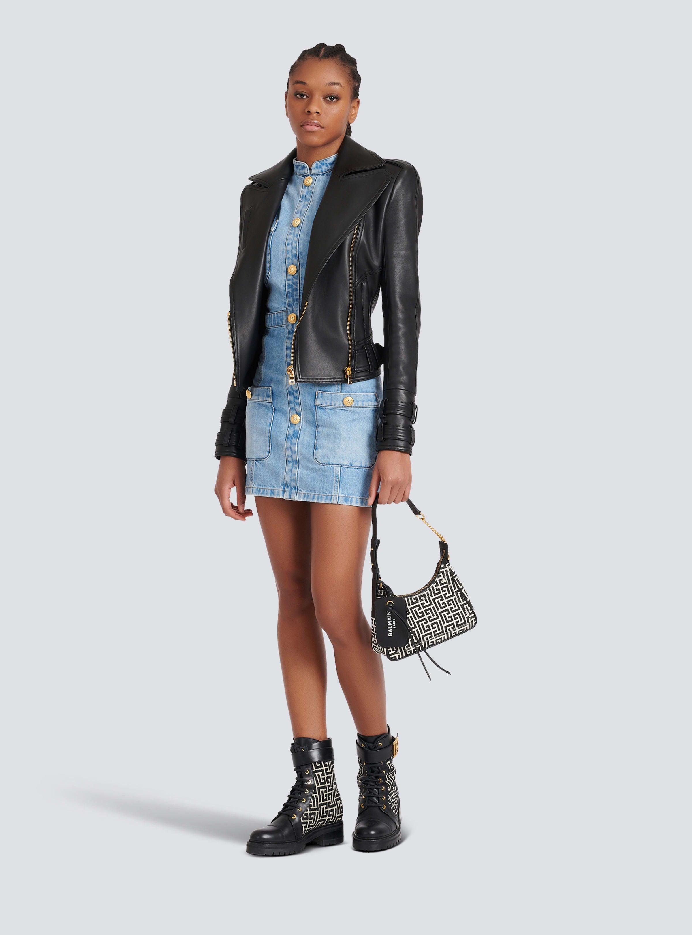 BALMAIN WOMEN'S LIGHT BLUE DENIM SLEEVELESS DRESS