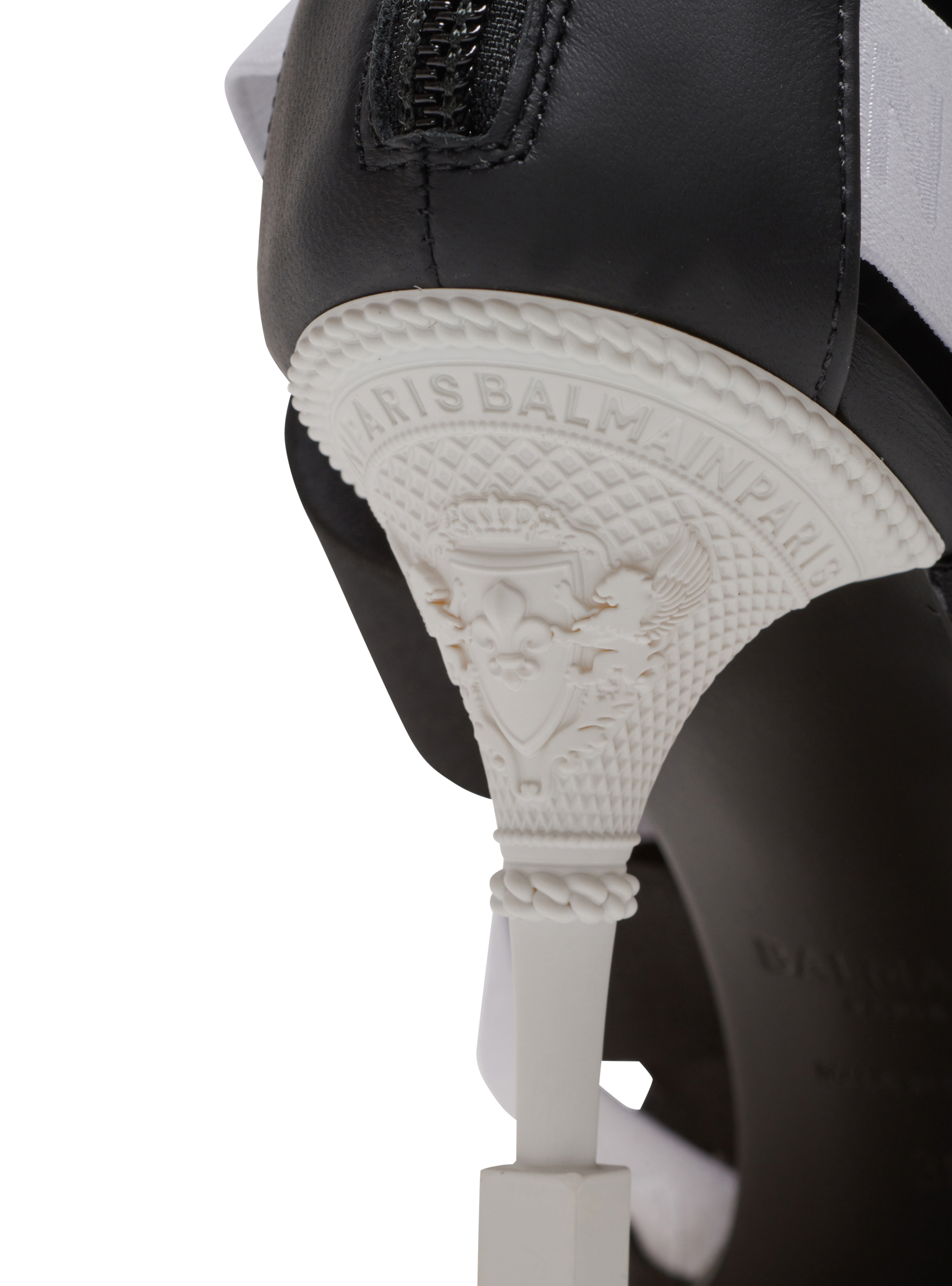 BALMAIN WOMEN'S BLACK WHITE ELASTIC STRAP SANDALS