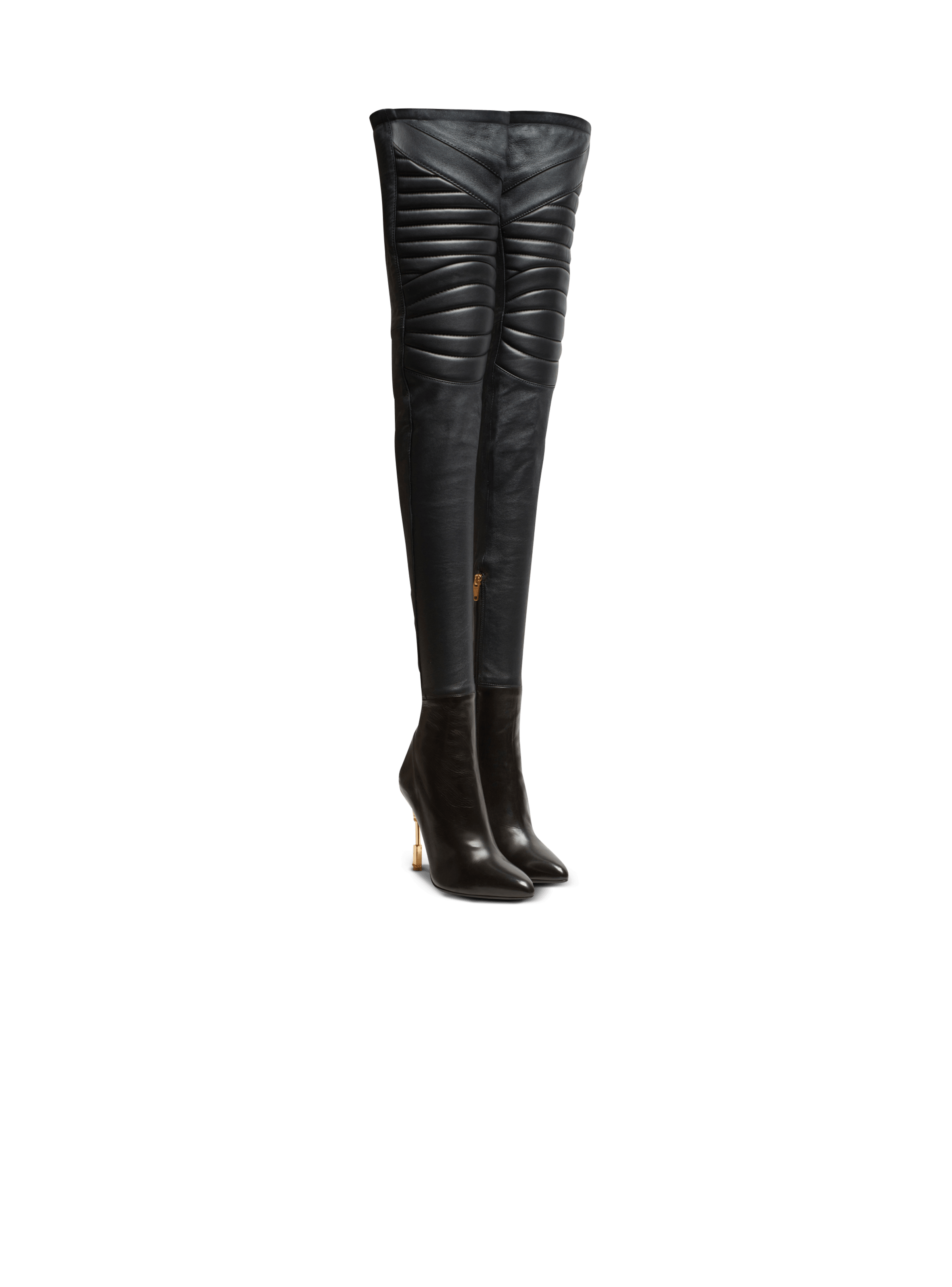 BALMAIN WOMEN'S OTK BOOT MONETA-BIKER LAMBSKIN NWT
