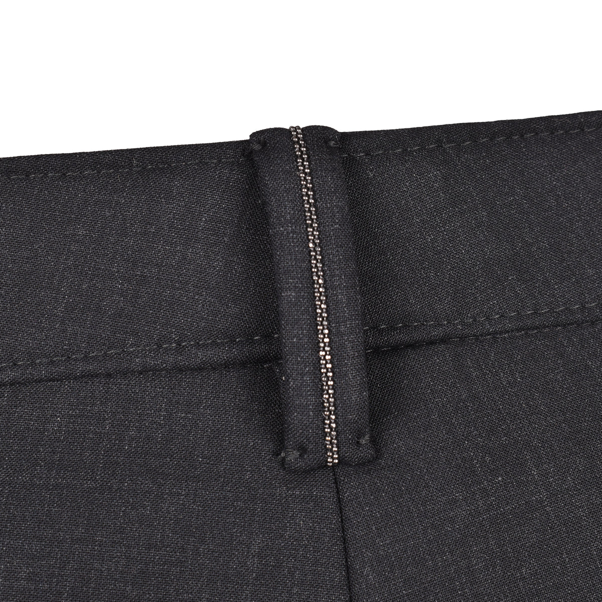 BRUNELLO CUCINELLI WOMEN'S DARK GREY WOOL TROUSERS