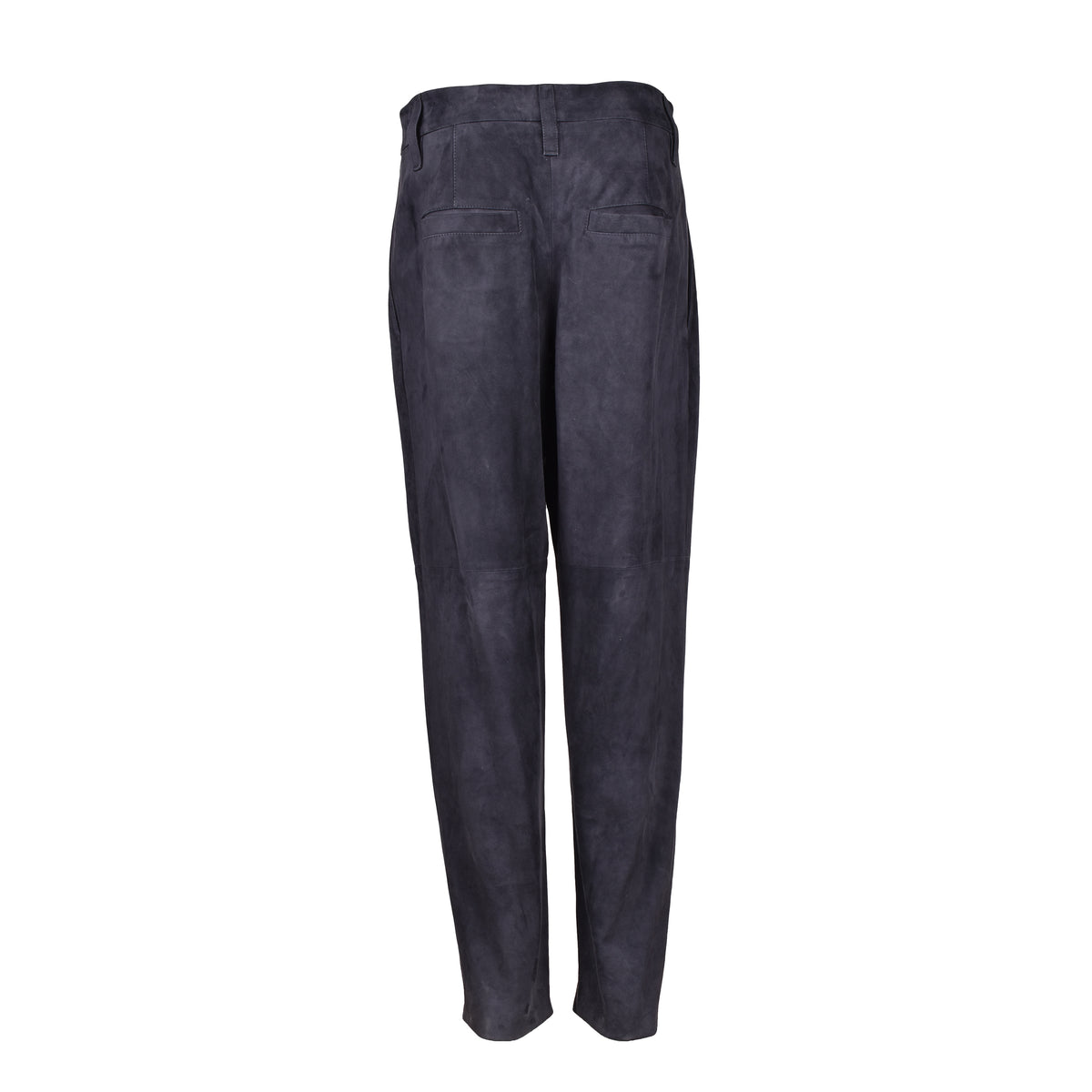 BRUNELLO CUCINELLI WOMEN'S DARK PURPLE SUEDE TROUSERS