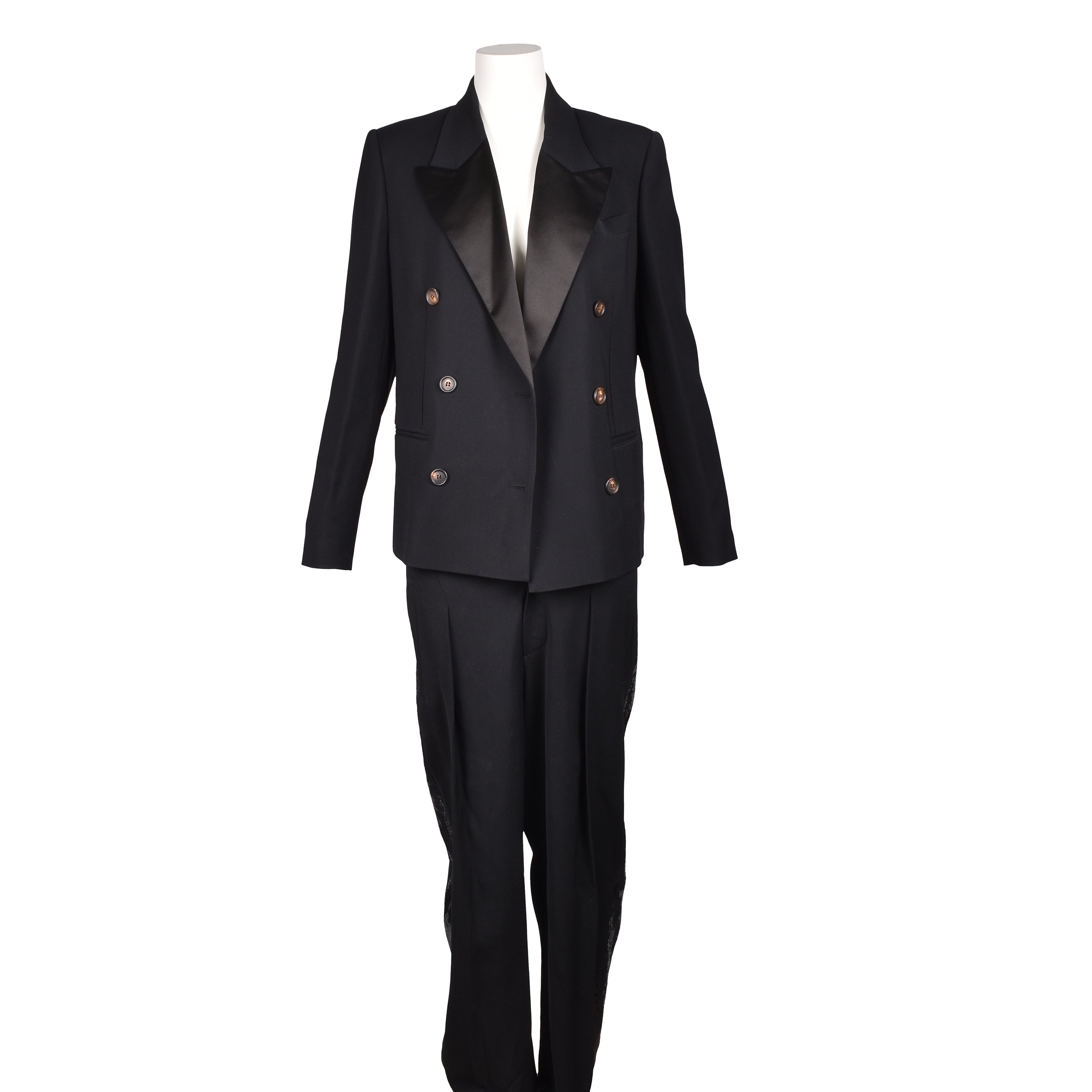 BRUNELLO CUCINELLI WOMEN'S BLACK WOOL TAILORED SUIT