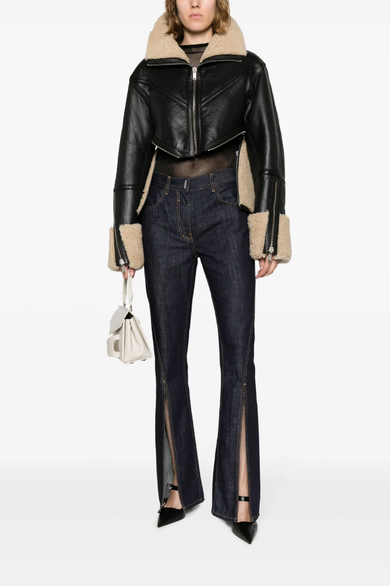 Givenchy Front Split Boot Cut Trousers-Black