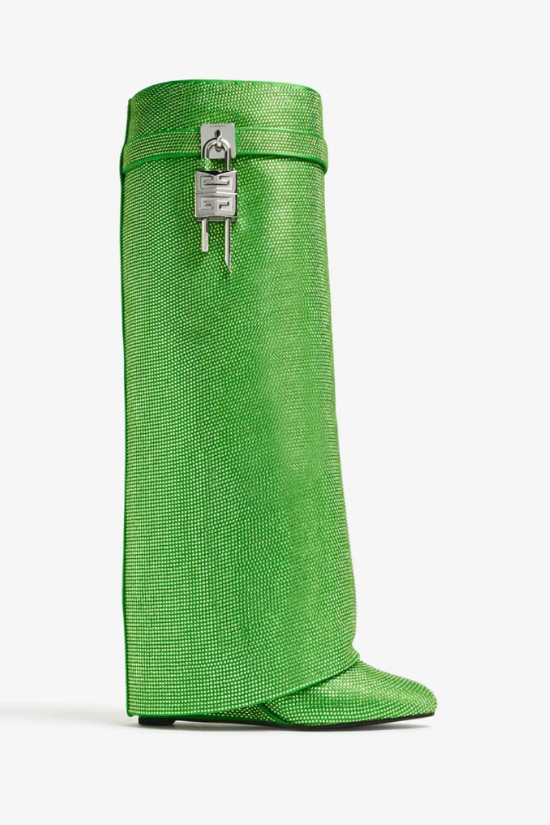 Givenchy Shark Lock Pant Boots 90Mm_Absynthe Green