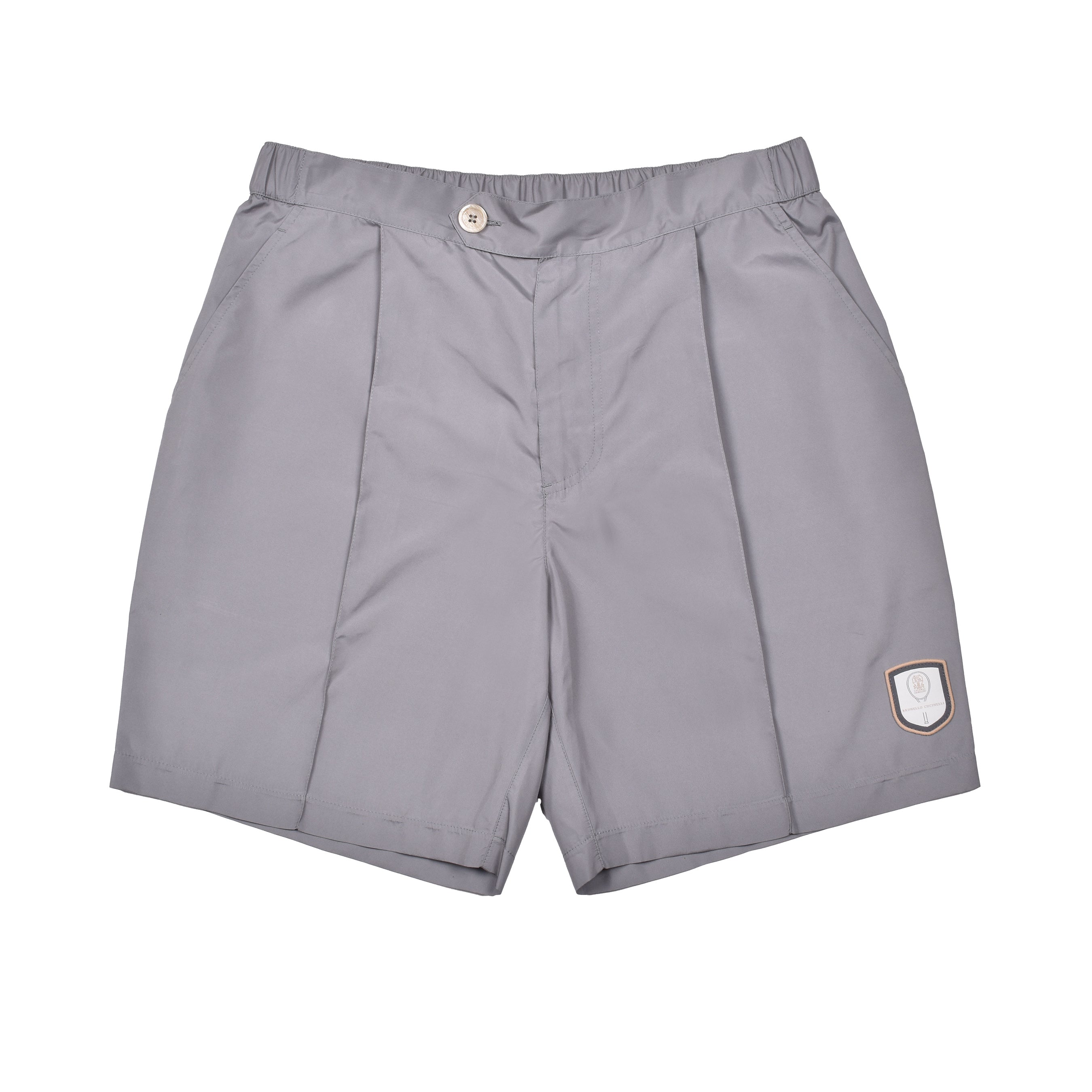 BRUNELLO CUCINELLI MEN'S LIGHT GREY TAILORED SHORTS