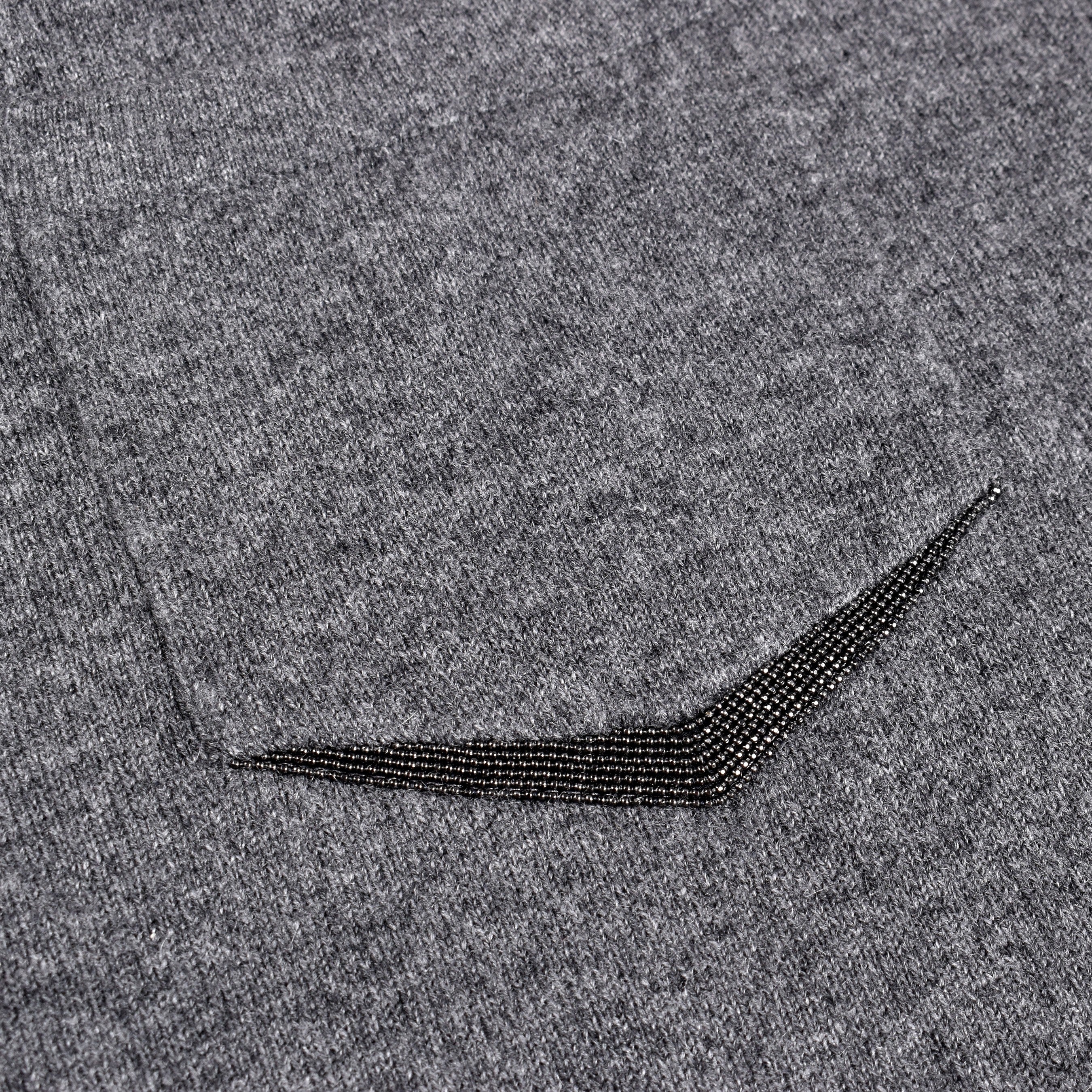 BRUNELLO CUCINELLI WOMEN'S GRAY CASHMERE SHORT-SLEEVE SWEATER