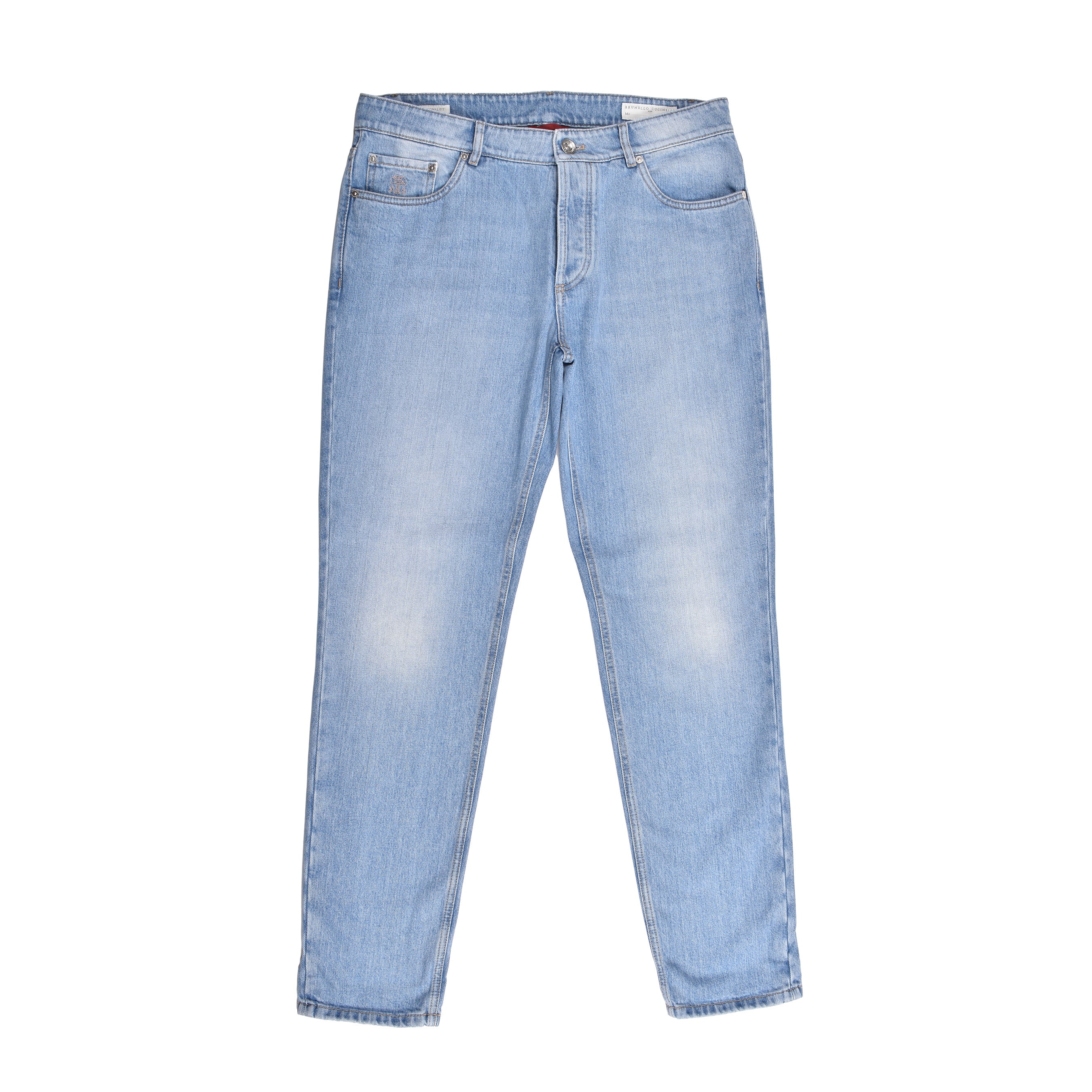BRUNELLO CUCINELLI MEN'S LIGHT DENIM TRADITIONAL FIT JEANS