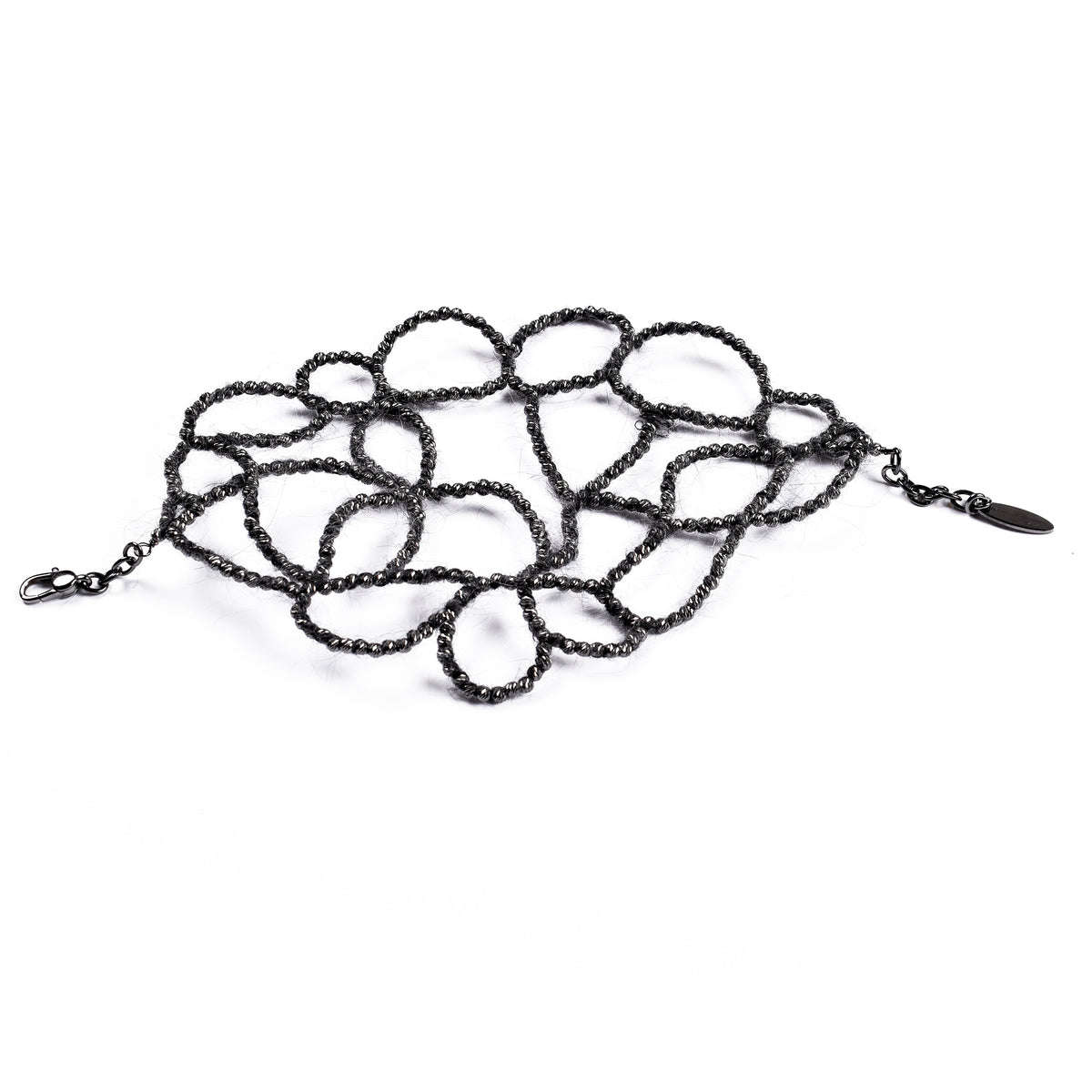 BRUNELLO CUCINELLI WOMEN'S BLACK SILVER BEAD BRACELET