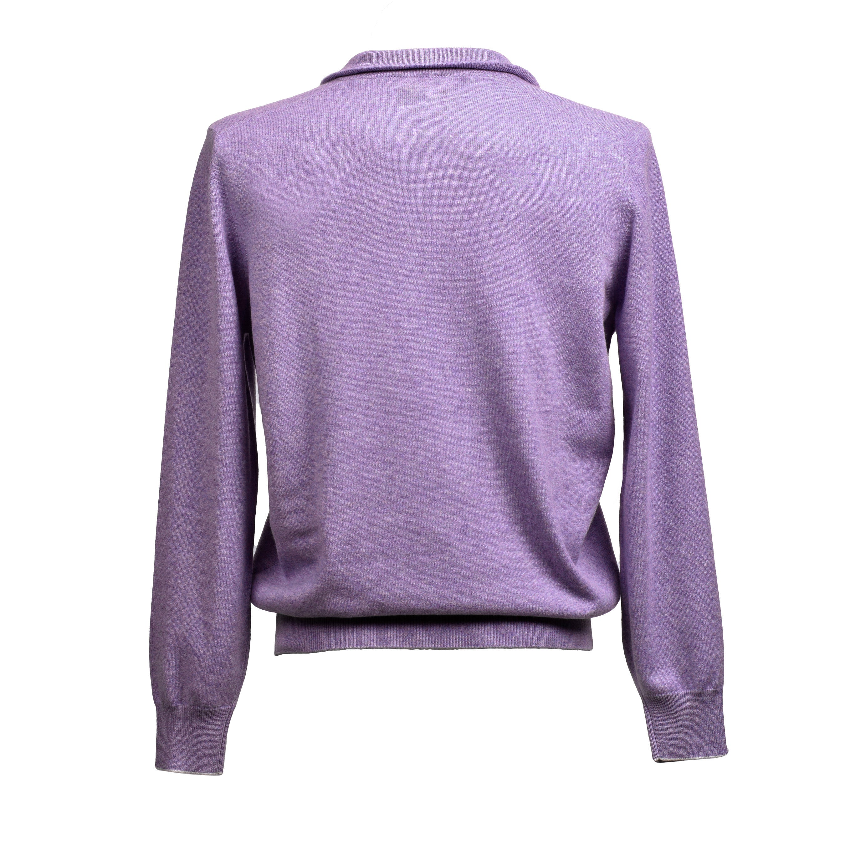 BRUNELLO CUCINELLI MEN'S AUBERGINE CASHMERE QUARTER-ZIP SWEATER