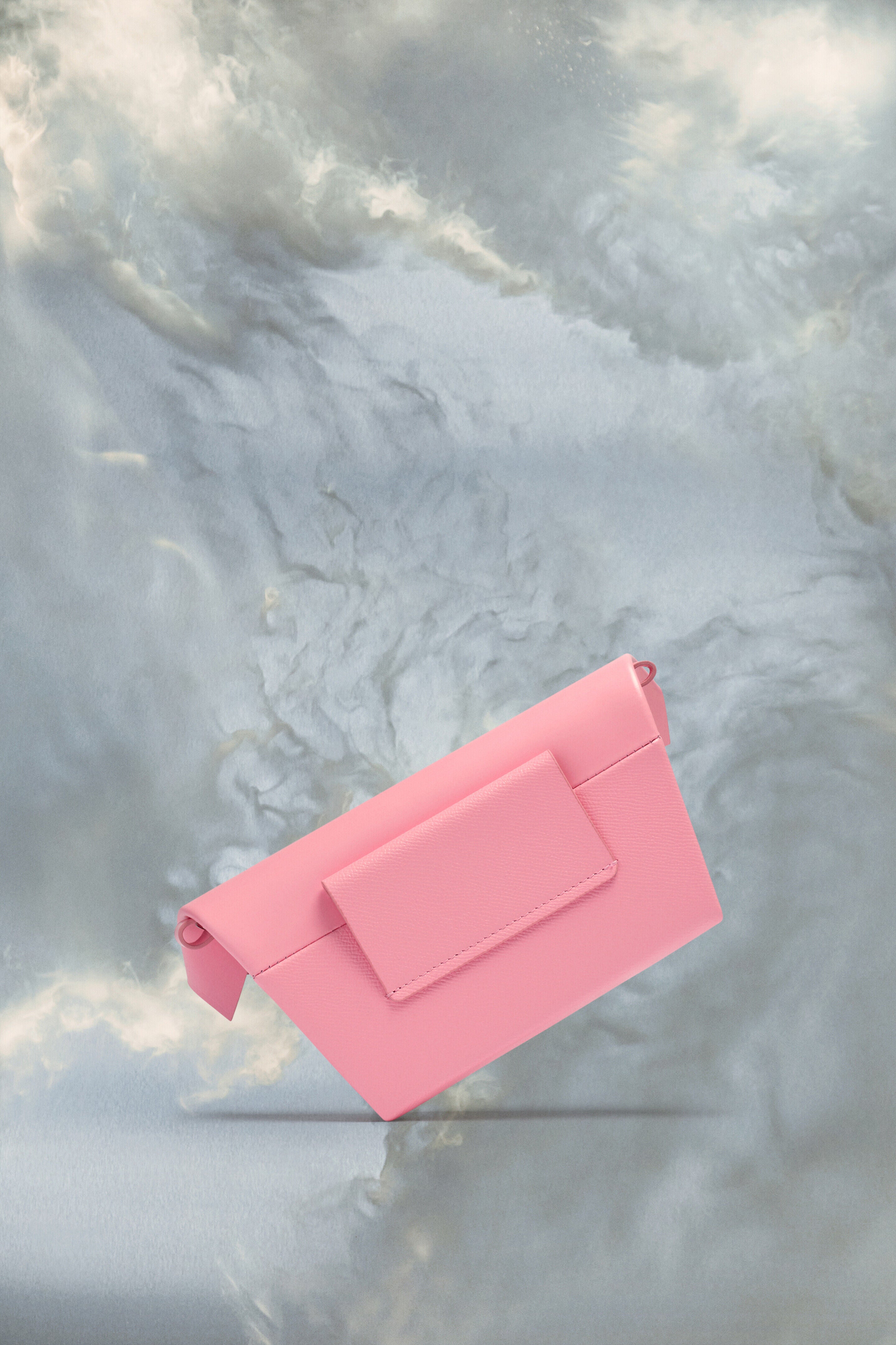 MAISON MARGIELA MEN'S PEONY PINK LEATHER POCHETTE