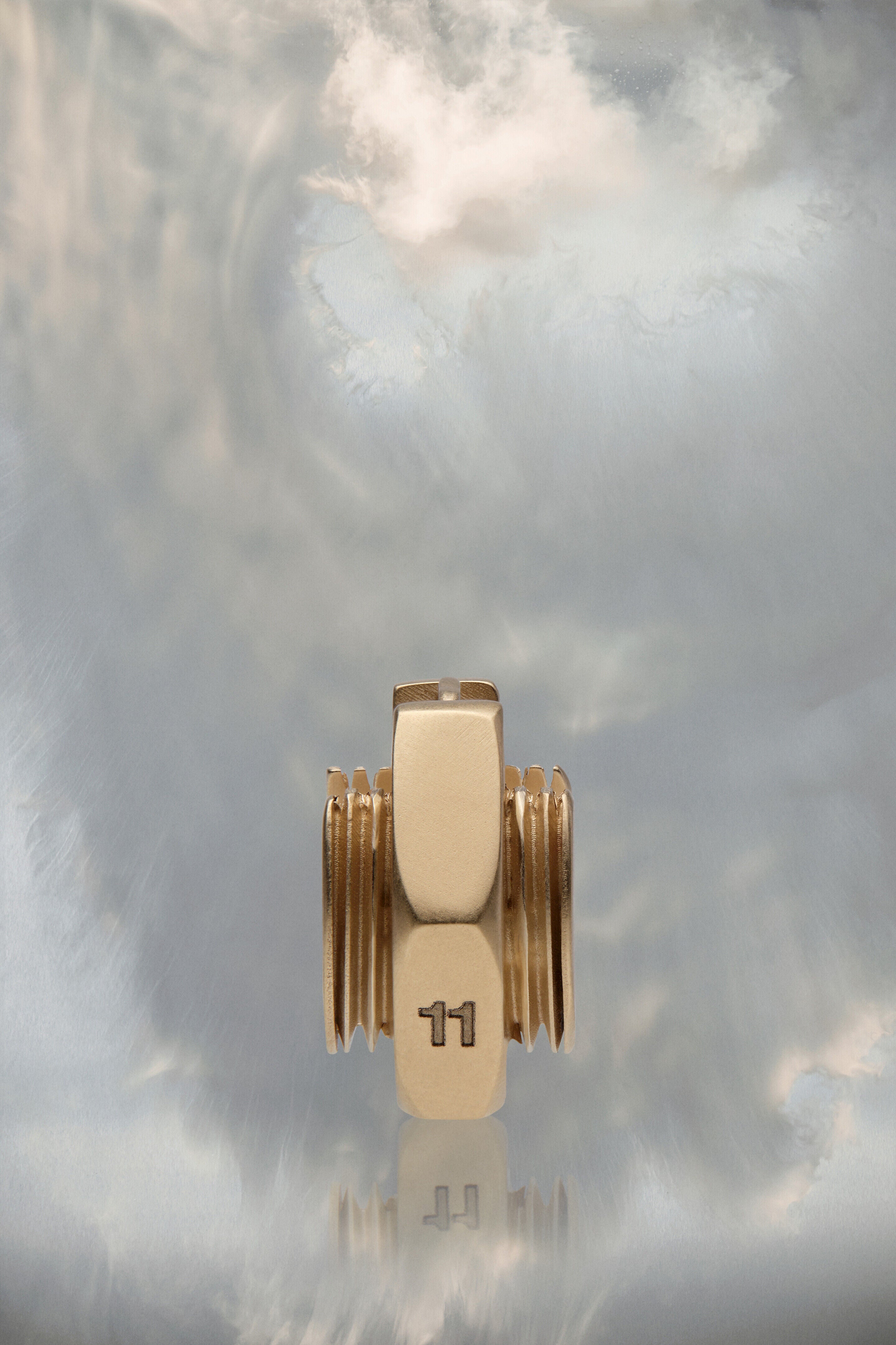 MAISON MARGIELA MEN'S GOLD-PLATED GEOMETRIC EARRINGS