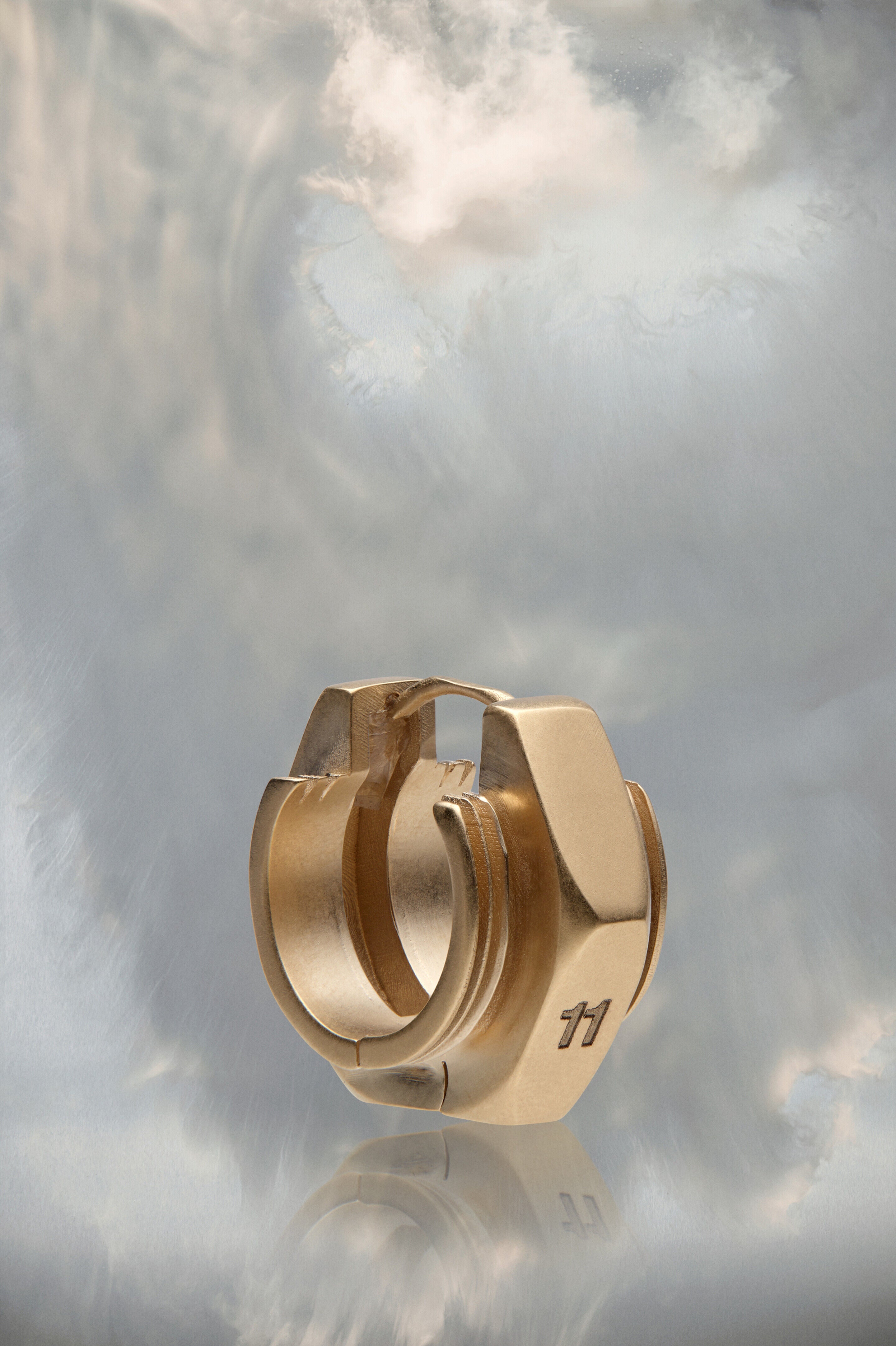 MAISON MARGIELA MEN'S GOLD-PLATED GEOMETRIC EARRINGS