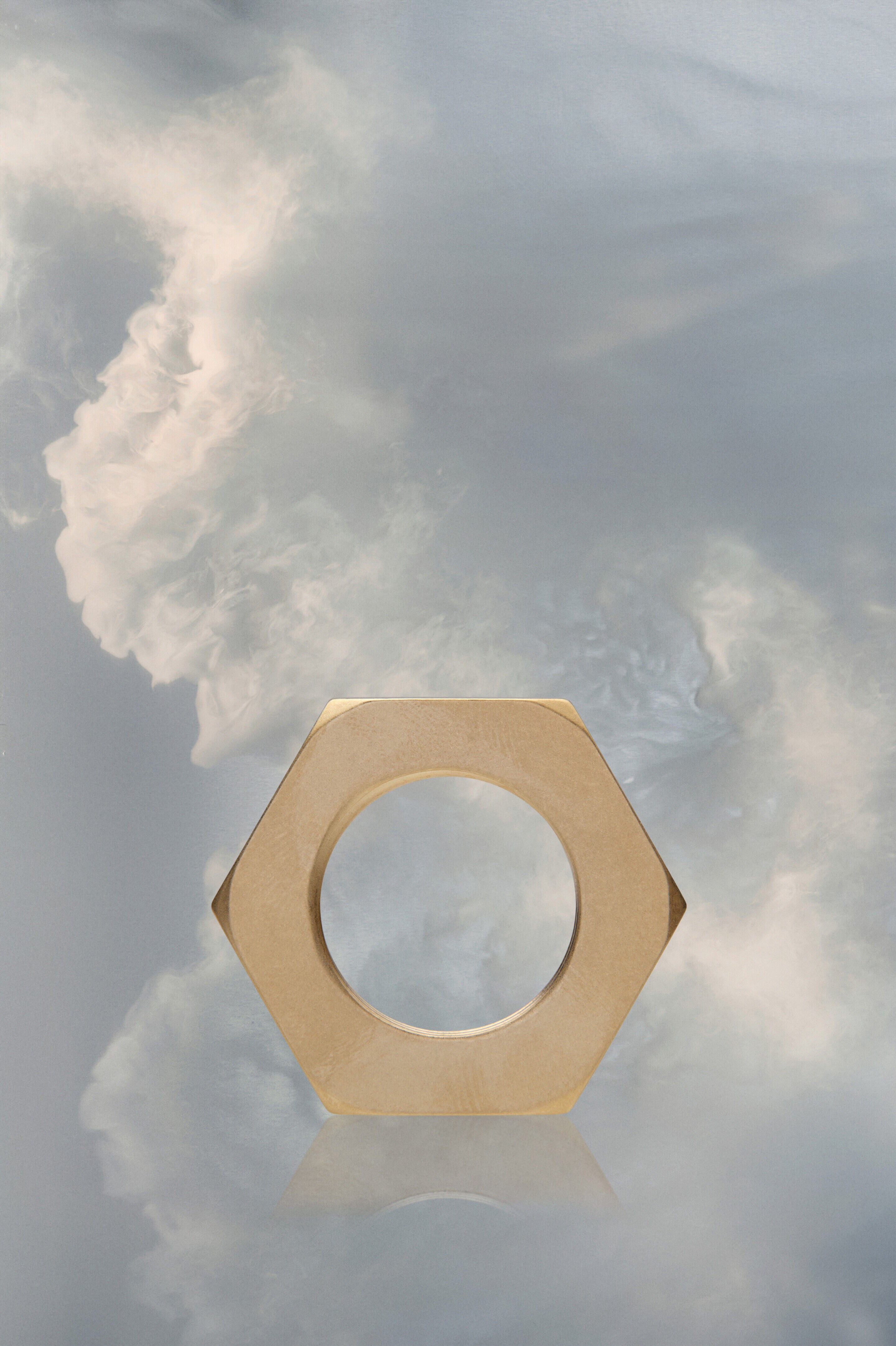 MAISON MARGIELA MEN'S GOLD HEXAGONAL EARRINGS