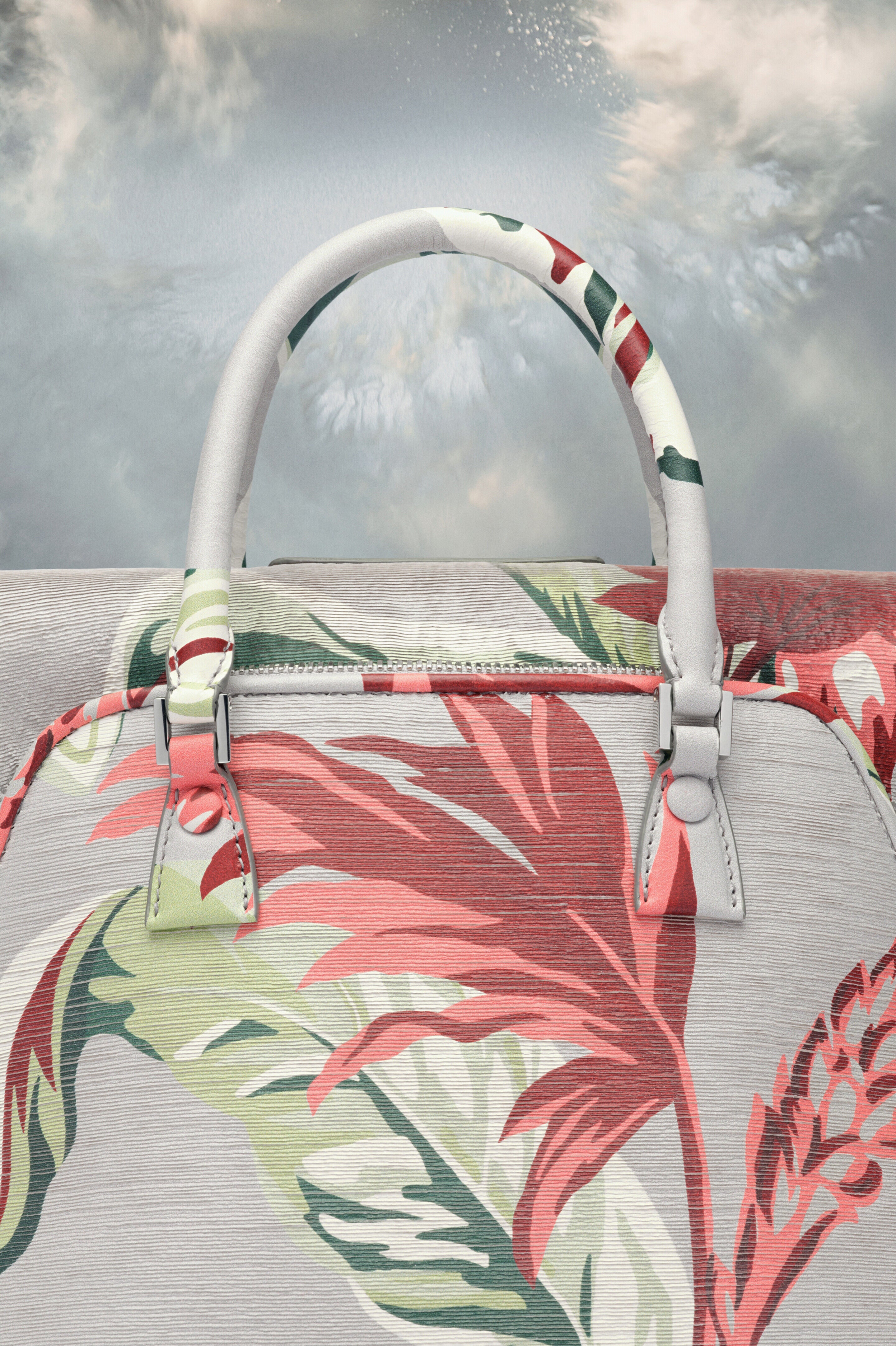 MAISON MARGIELA MEN'S FLORAL PRINT GREY CROSSBODY BAG