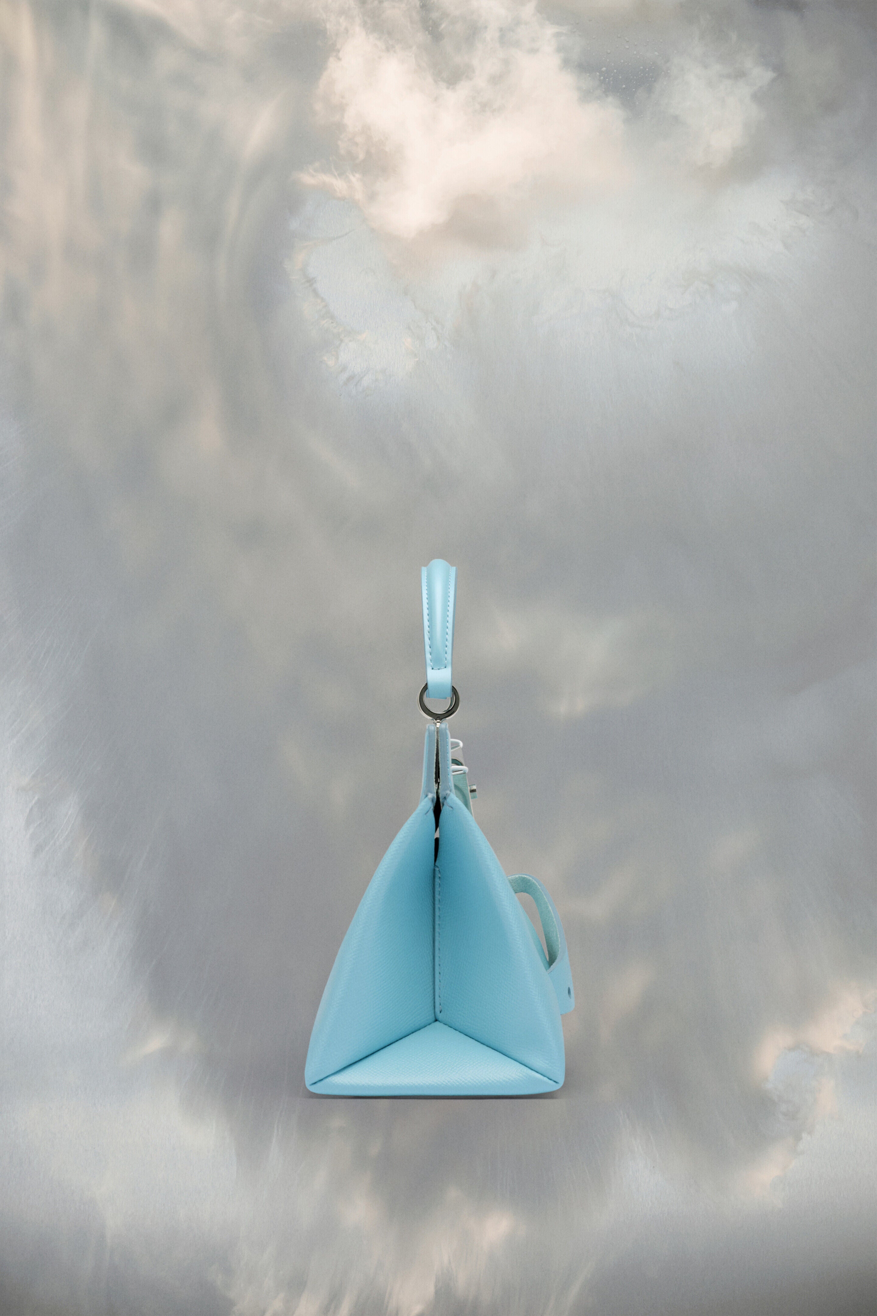 MAISON MARGIELA MEN'S AQUA STRUCTURED LEATHER SHOULDER BAG