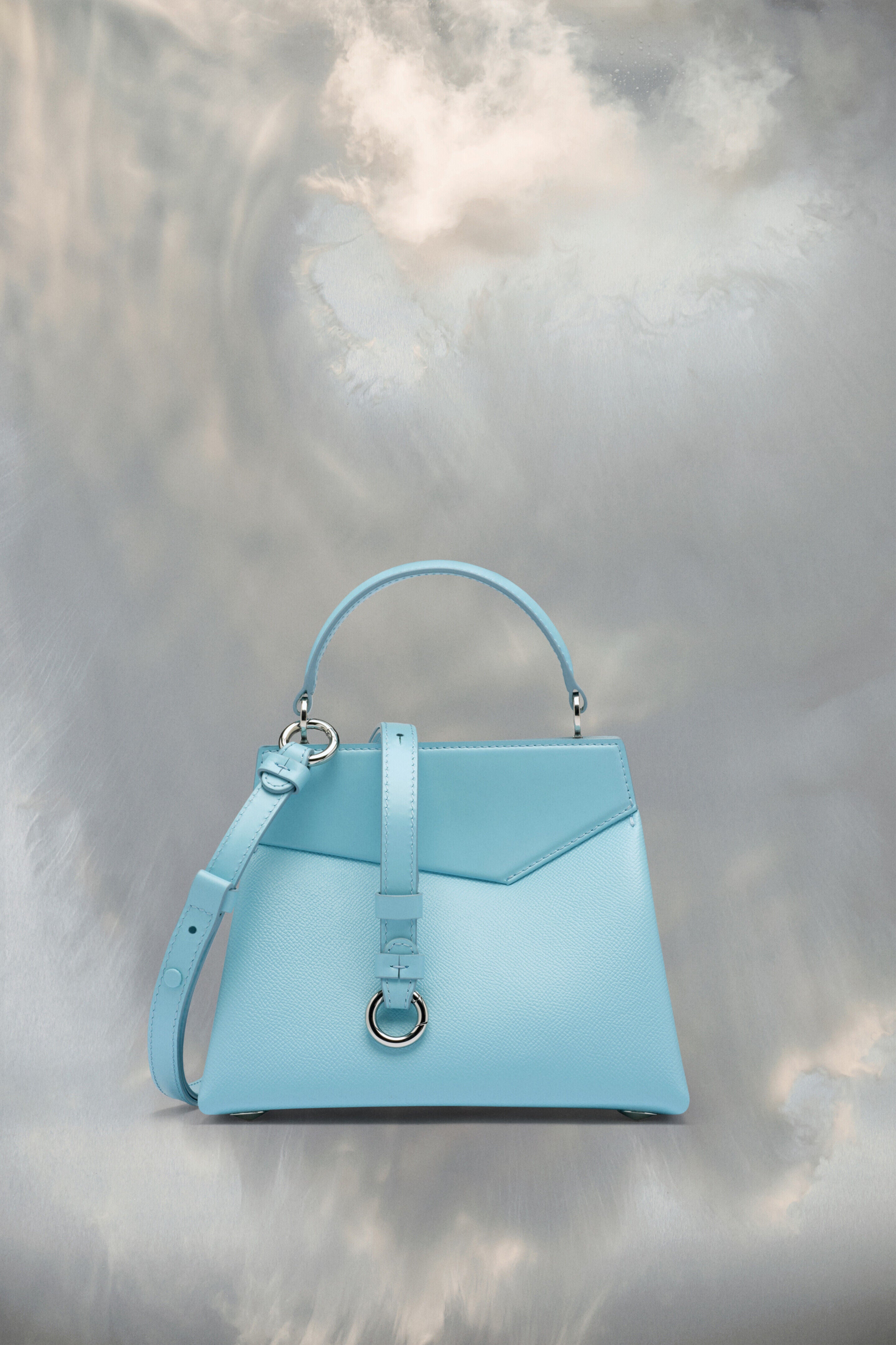 MAISON MARGIELA MEN'S AQUA STRUCTURED LEATHER SHOULDER BAG
