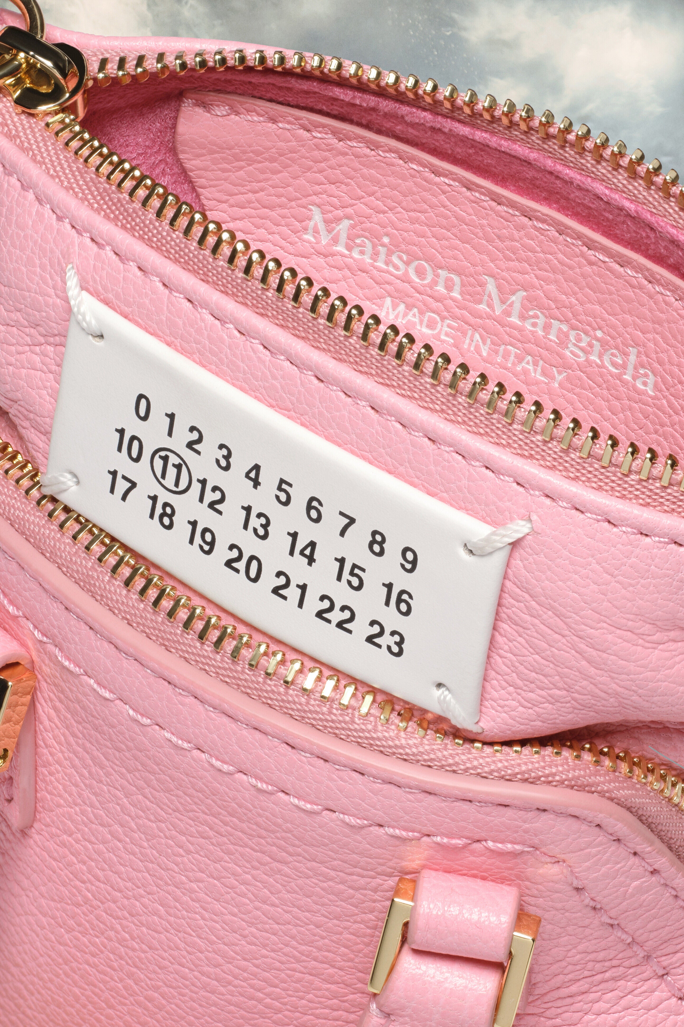 MAISON MARGIELA MEN'S PEONY PINK LEATHER CROSSBODY BAG