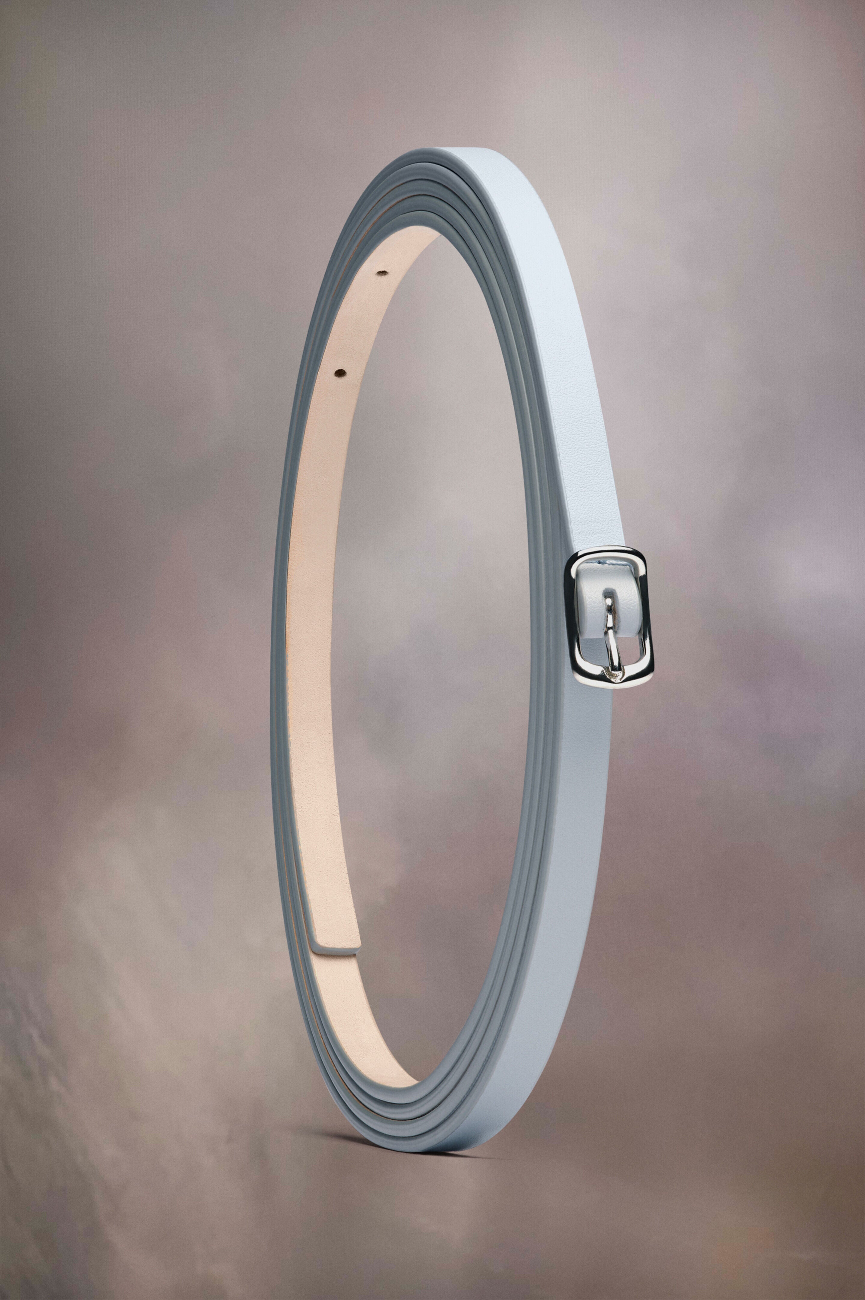 MAISON MARGIELA MEN'S CELESTIAL BLUE LEATHER BELT