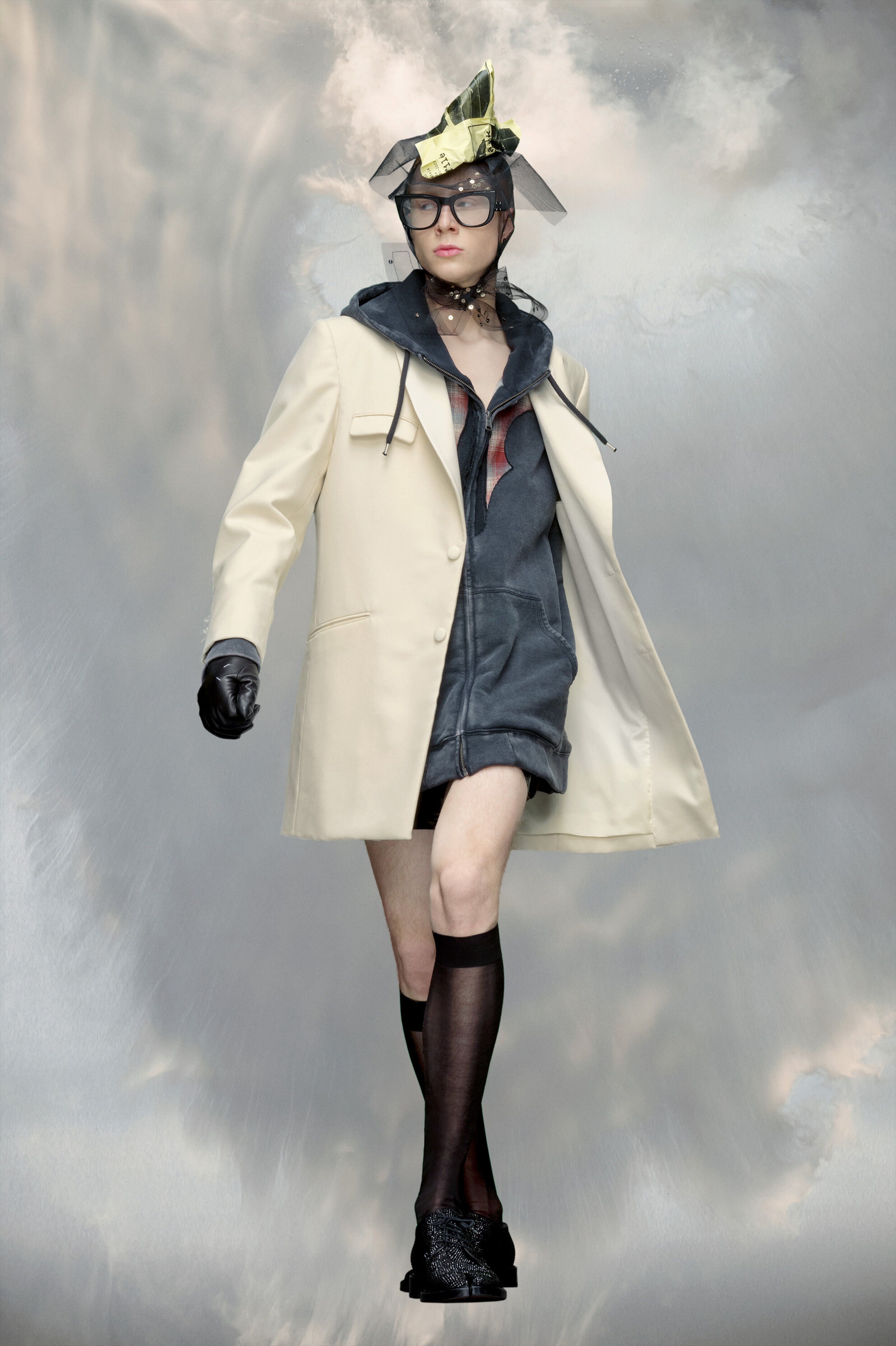 MAISON MARGIELA MEN'S OFF-WHITE TAILORED JACKET